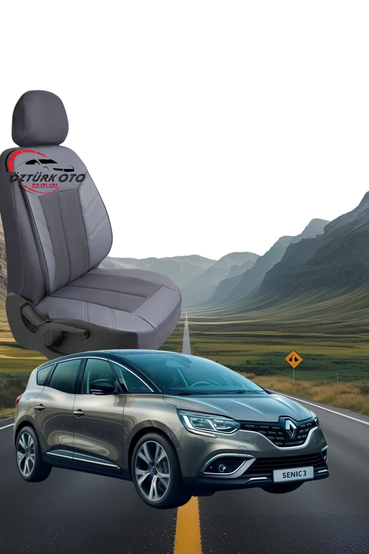 MEVLÜT ÖZTÜRK OTO KILIFLARI Akik Serisi Renault Scenic 3 Tam Set Oto Koltuk Kılıfı