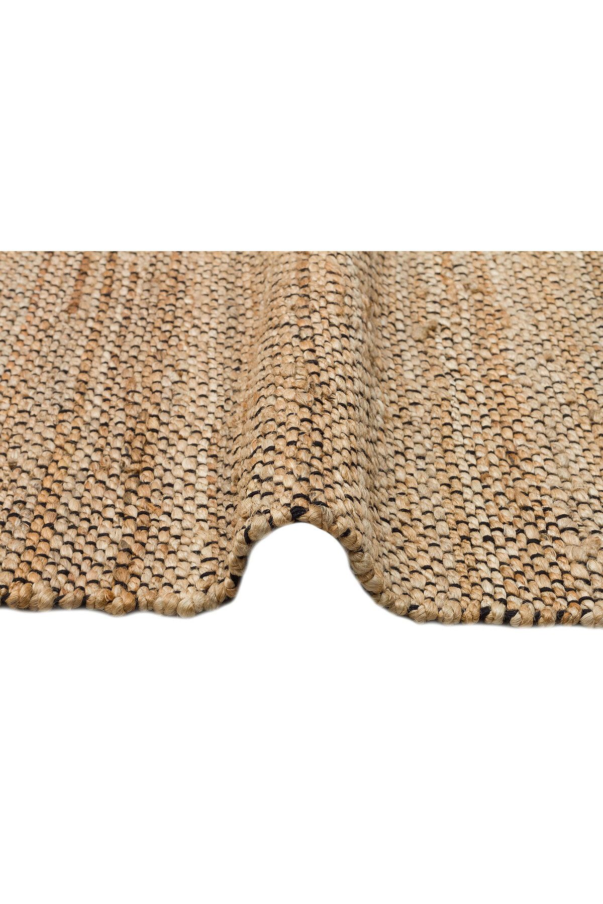 akbel halı & yatak exclusive home design Echo ECH 07 NATURAL Siyah - Çift Taraflı Doğal El Dokuma Jüt Halı