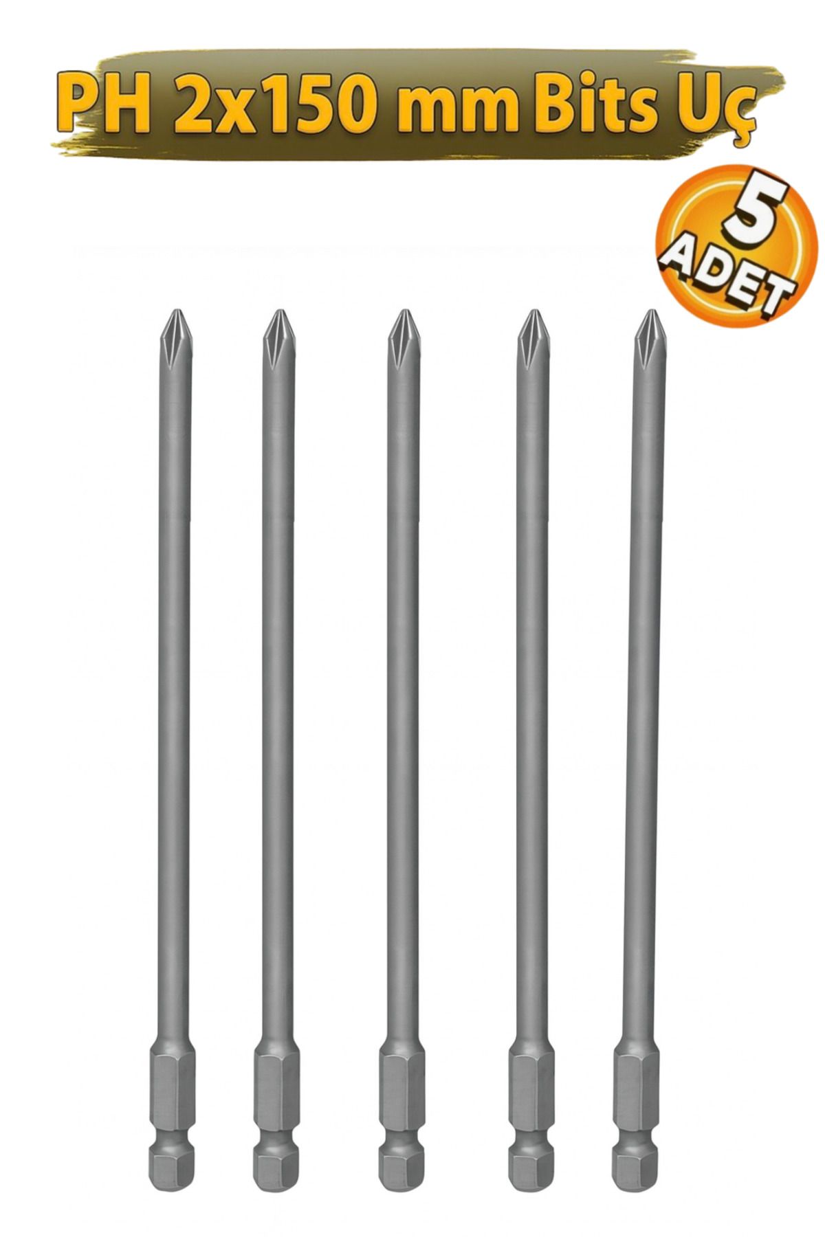 CT Tools Yıldız PH2 Bits Uç 150 mm Matkap Ucu (5 Adet)