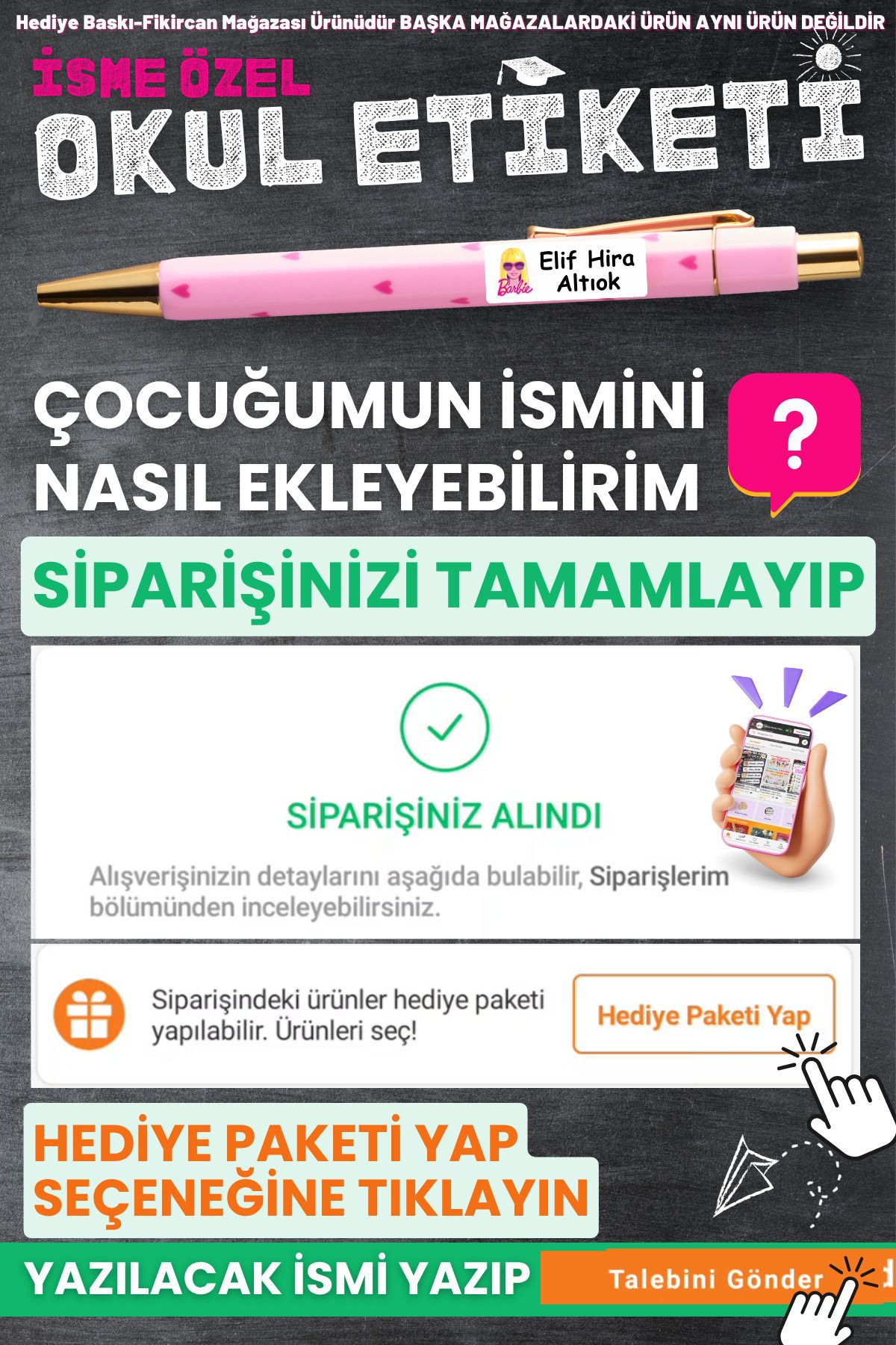 FİKİRCAN Fikircan-İsme Özel Okul Etiketi-FUTBOLCU ÇOCUK 200 Adet - Kokusuz Ekolojik Mürekkep PVC ETİKET