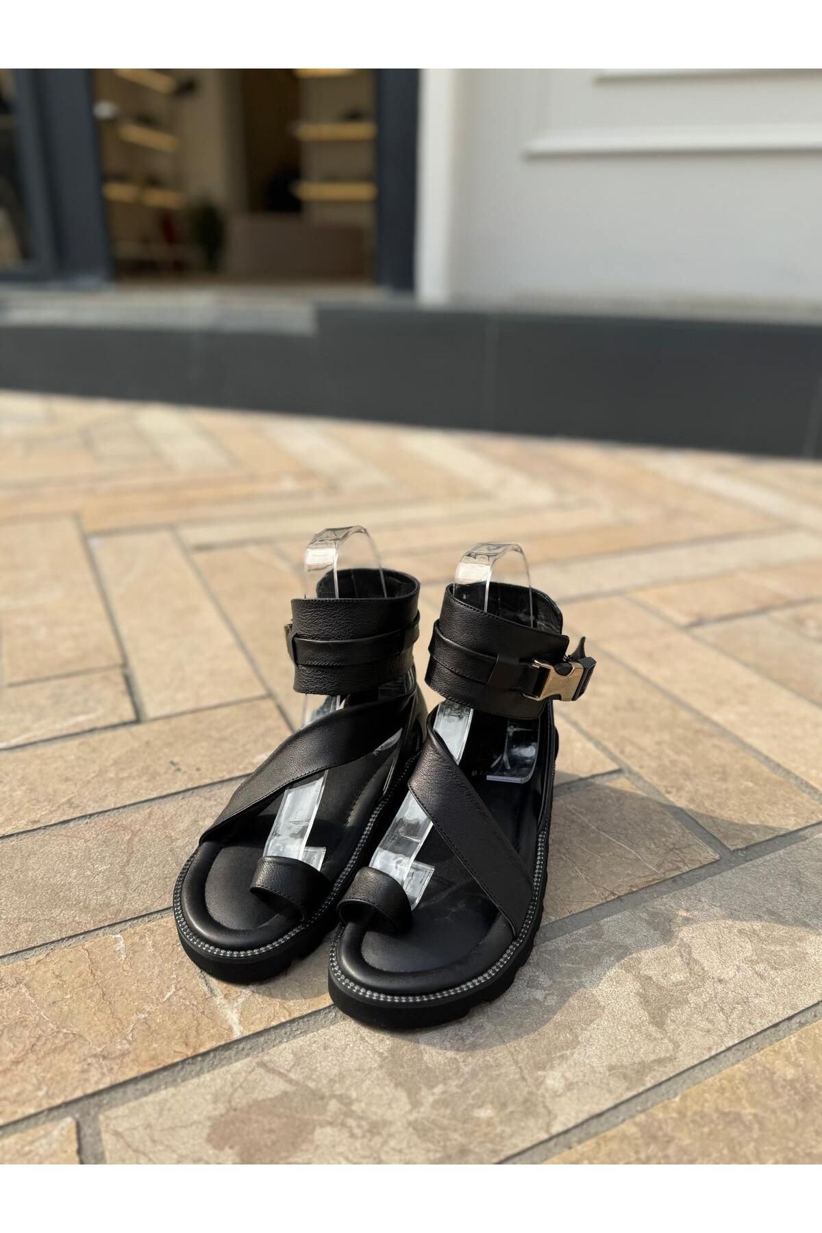 BABLACK Jenny Billektan Bağlamalı Sandalet Siyah