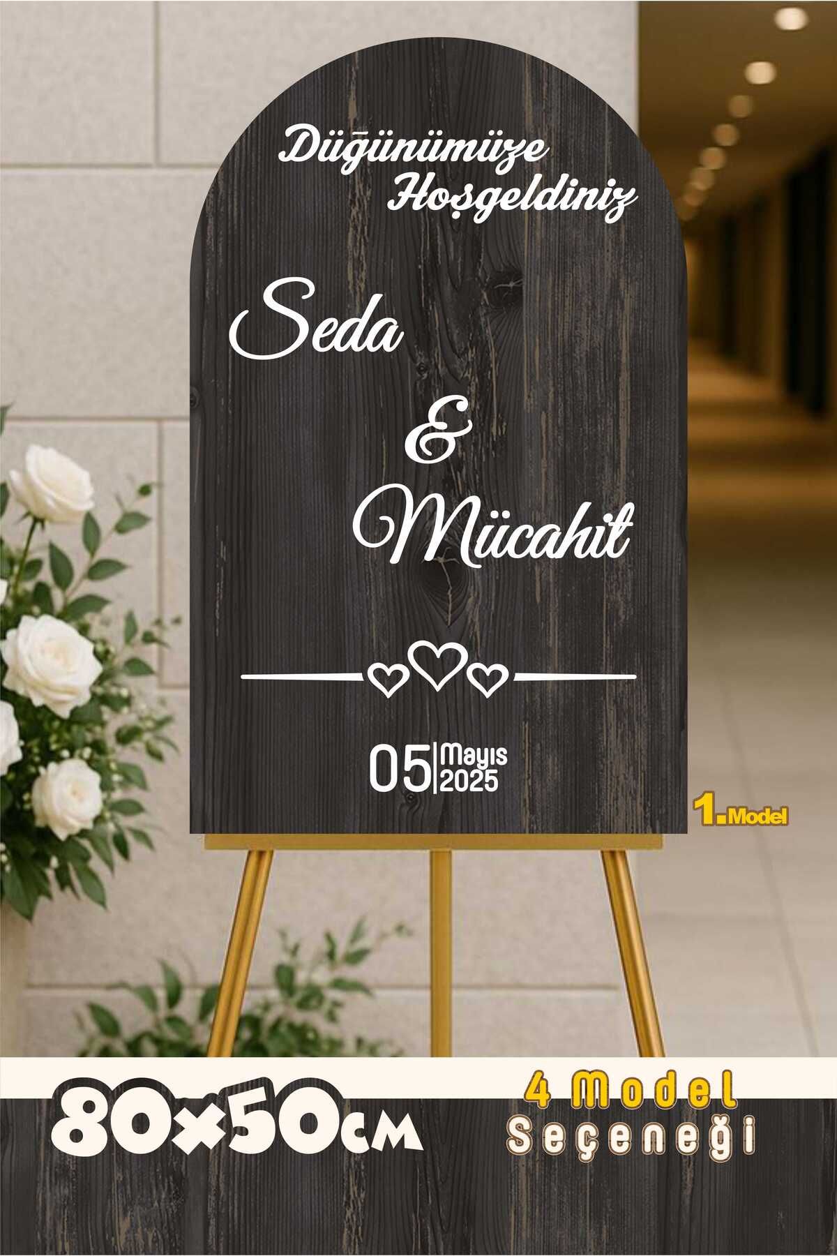 YGNPLUS DÜĞÜN - NİŞAN - KINA - SÖZ - SÜNNET KARŞILAMA PANOSU 80X50CM REBMOD