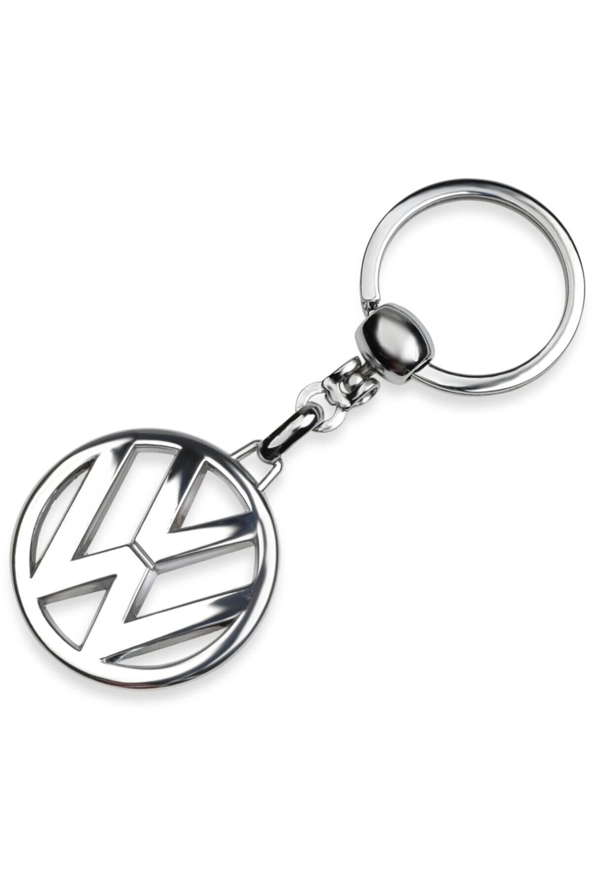 Store Volkswagen Logolu Metal Otomobil Anahtarlığı - Krom Kaplamalı