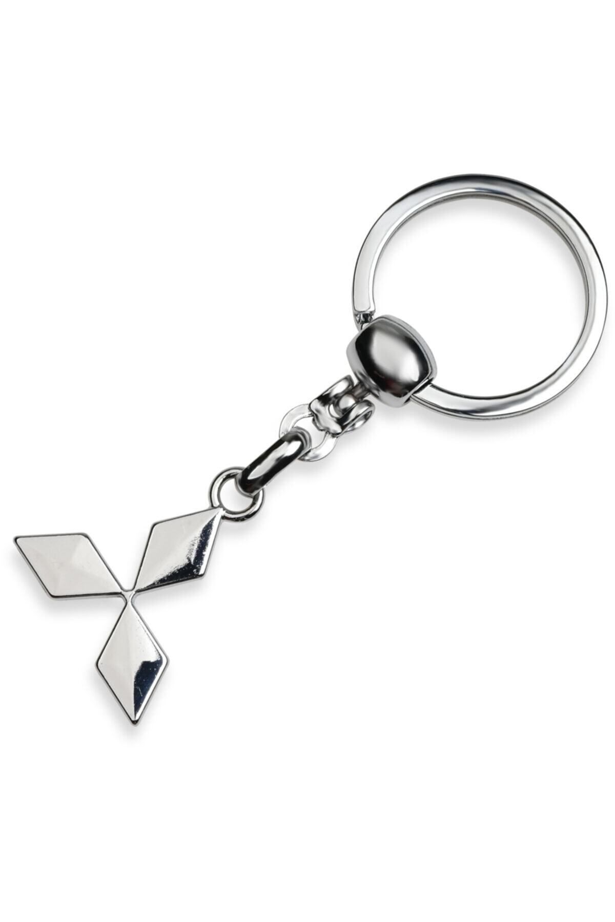 Store 1. Kalite - Mitsubishi Logolu Metal Otomobil Anahtarlığı - Krom Kaplamalı