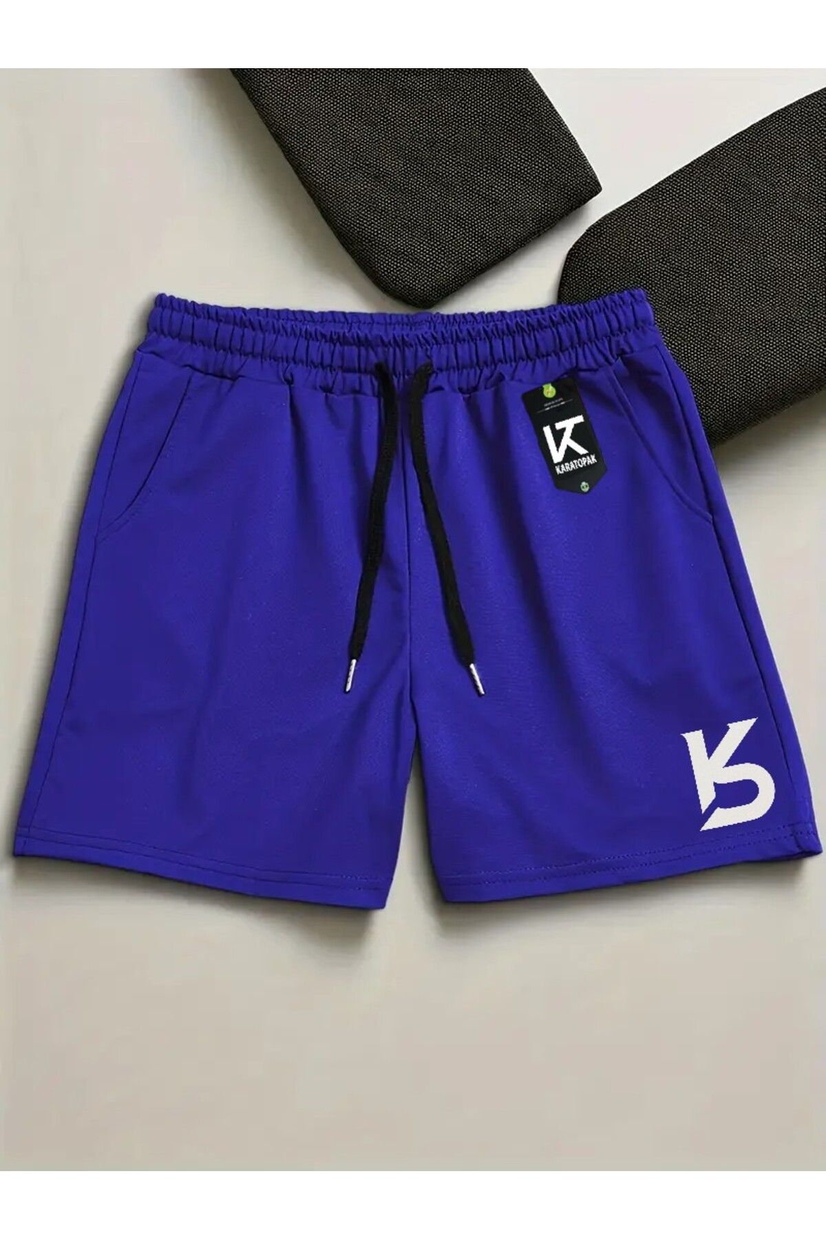 Karatopak Logo Baskılı Unisex Yazlık Rahat Basic Şort