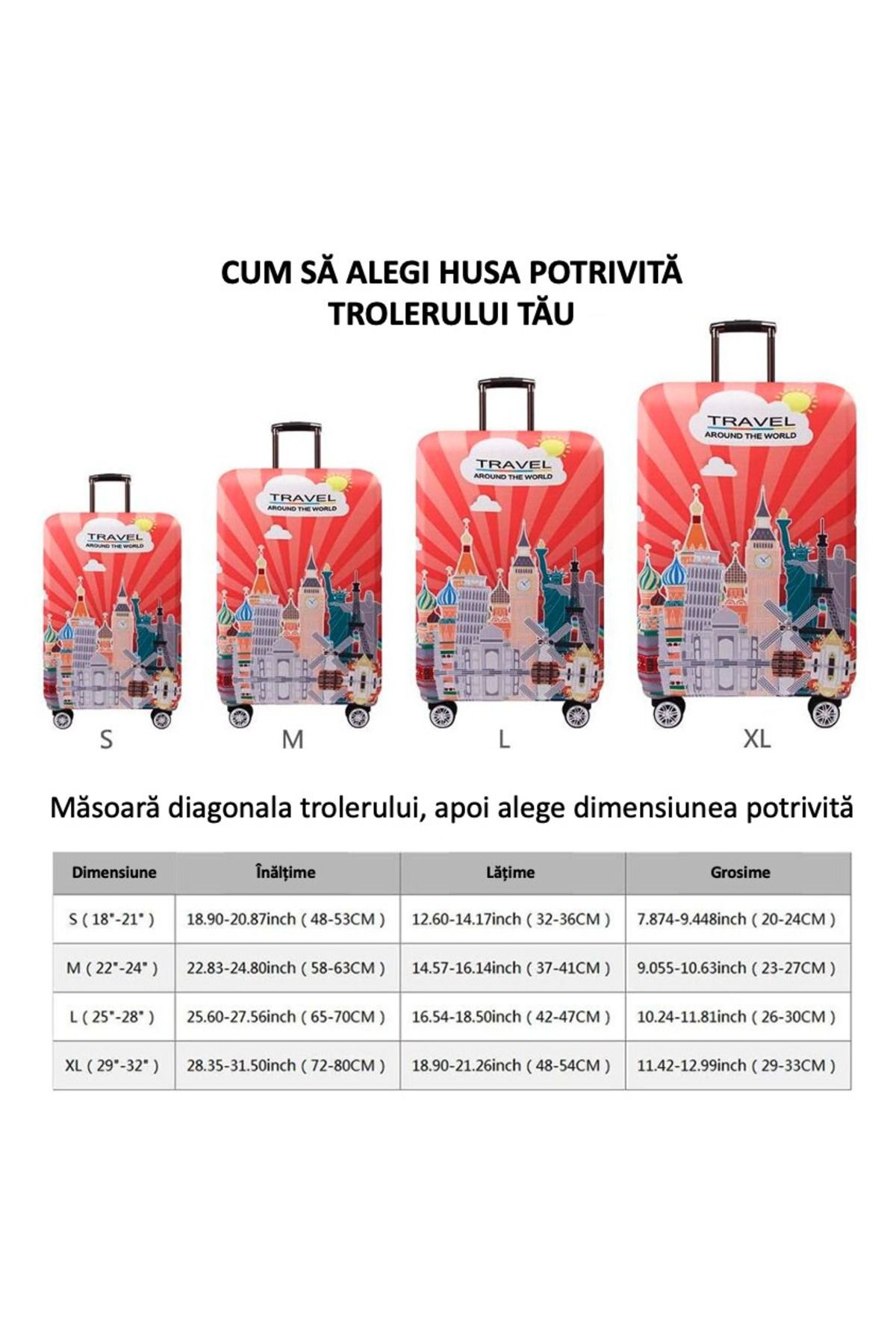 TYBO-Trolley protective cover, made of polyester, elastic, hidden zipper closure, size M 3