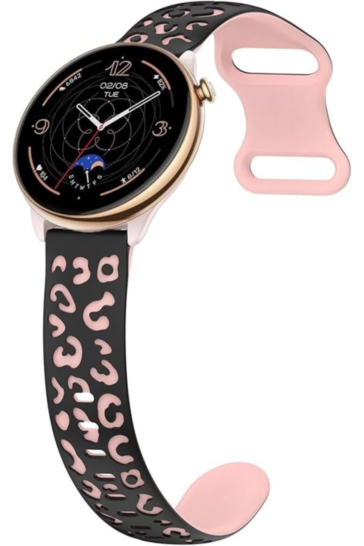 Asavia Huawei Watch 3 Gt Gt2 Gt2e Gt3 Gt4 Gt 5 Pro Se Elite 46mm Uyumlu 22mm Leopar Desenli Silikon Kordon