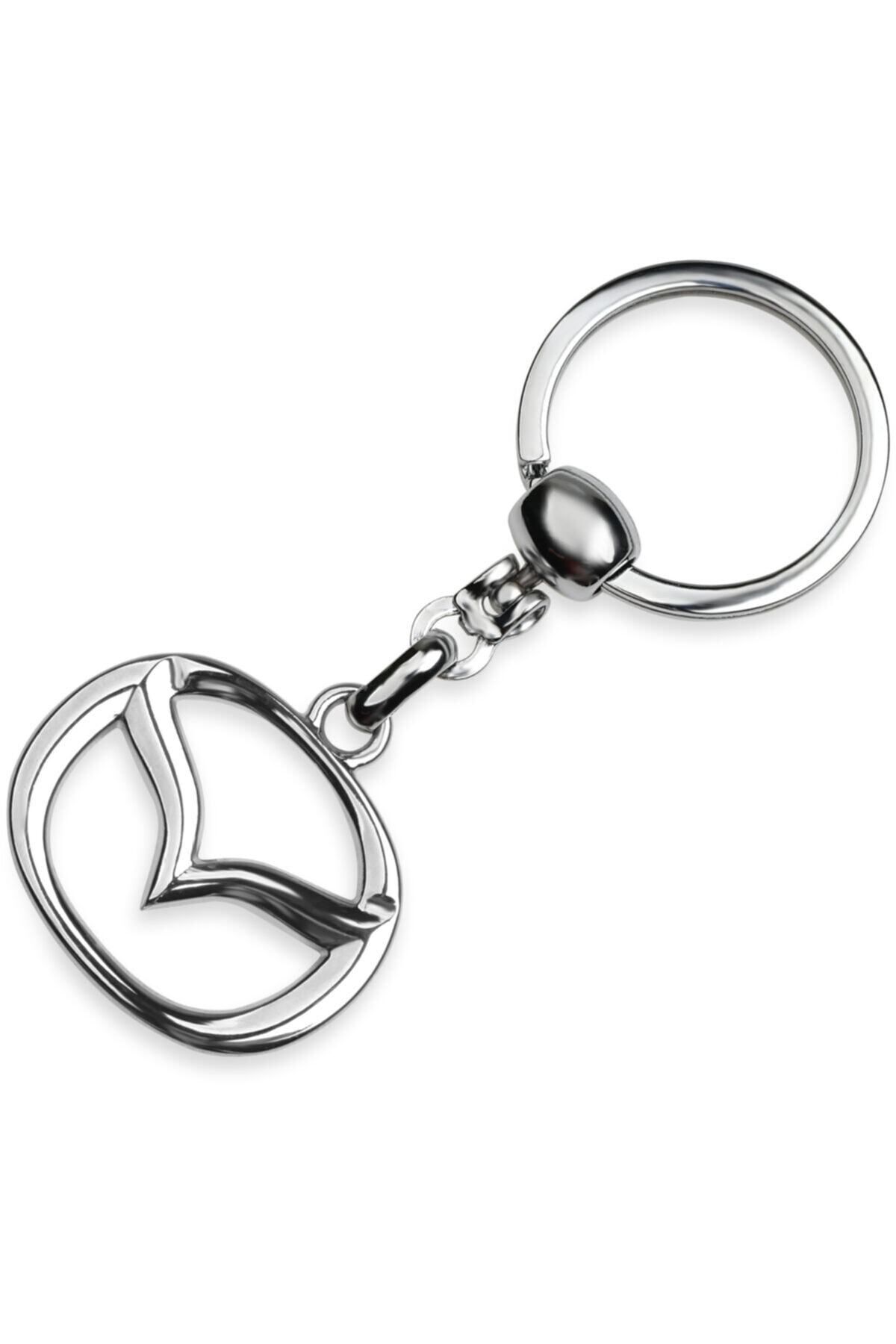 Store 1. Kalite - Mazda Logolu Metal Otomobil Anahtarlığı - Krom Kaplamalı