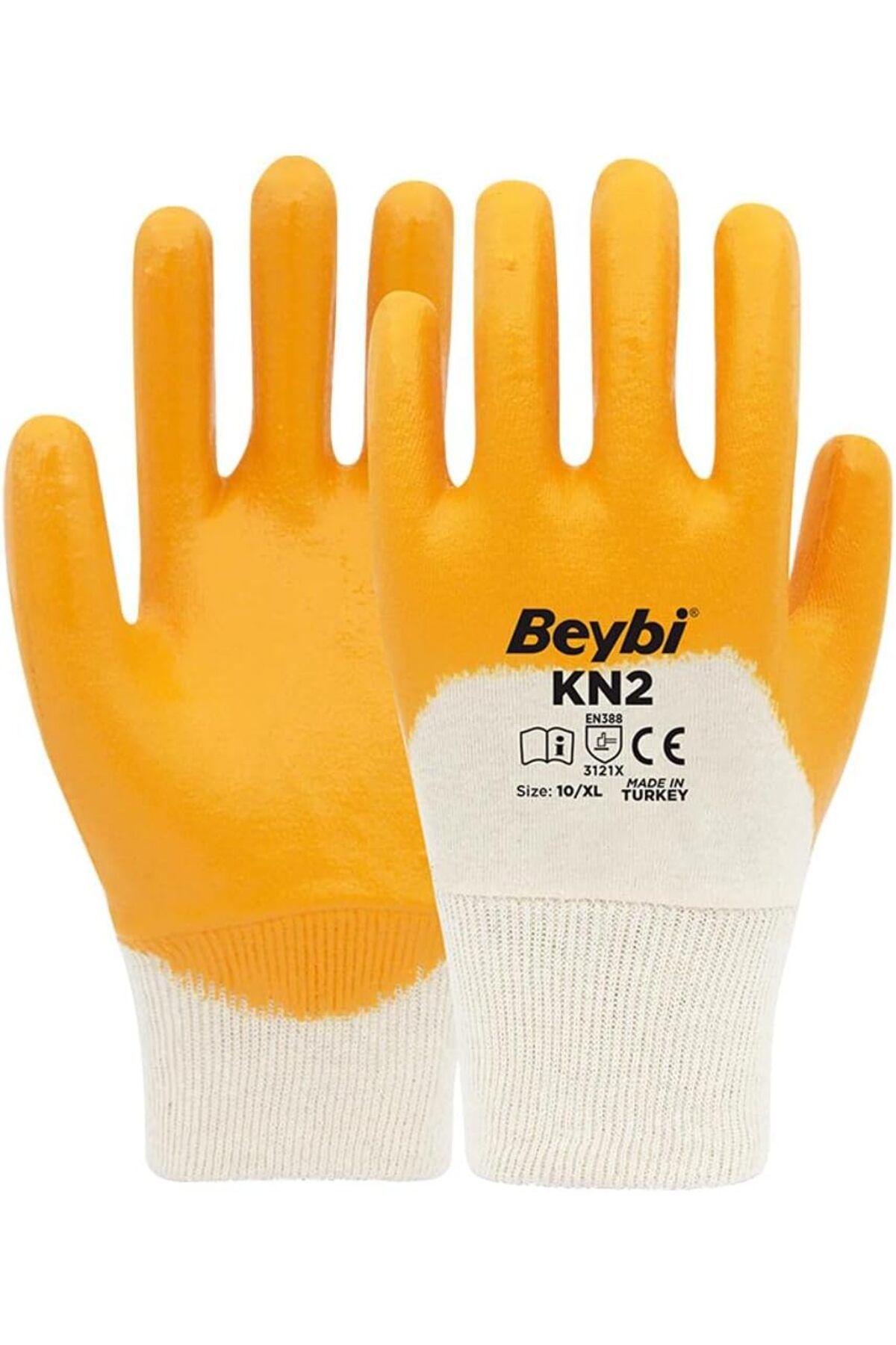 Mena Rise TuonShop KN2 No:10 Sarı Nitril Pamuk Eldiven 1122991