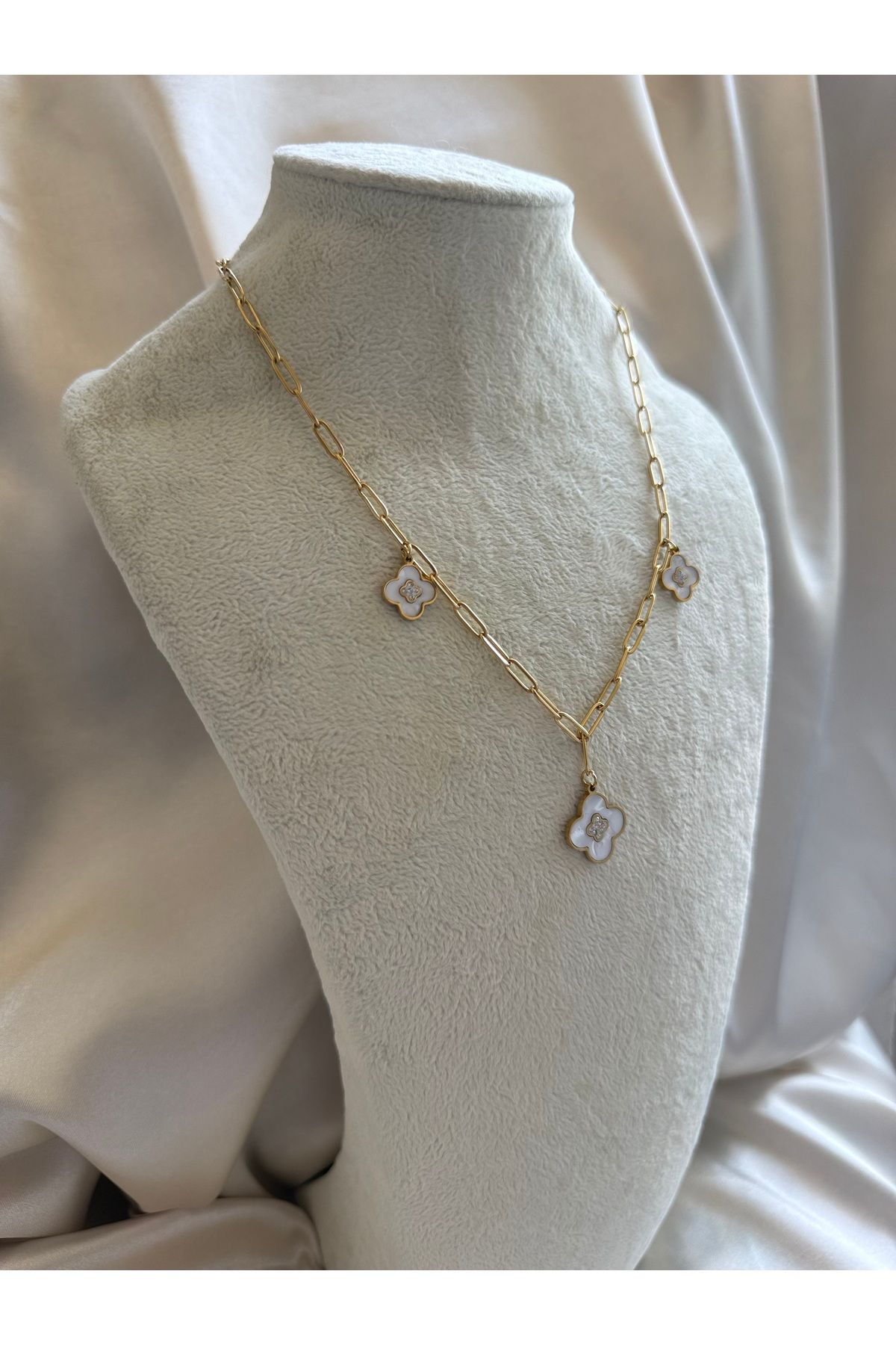 bubblyn&co Bloom 3 Yoncalı Gold Kolye