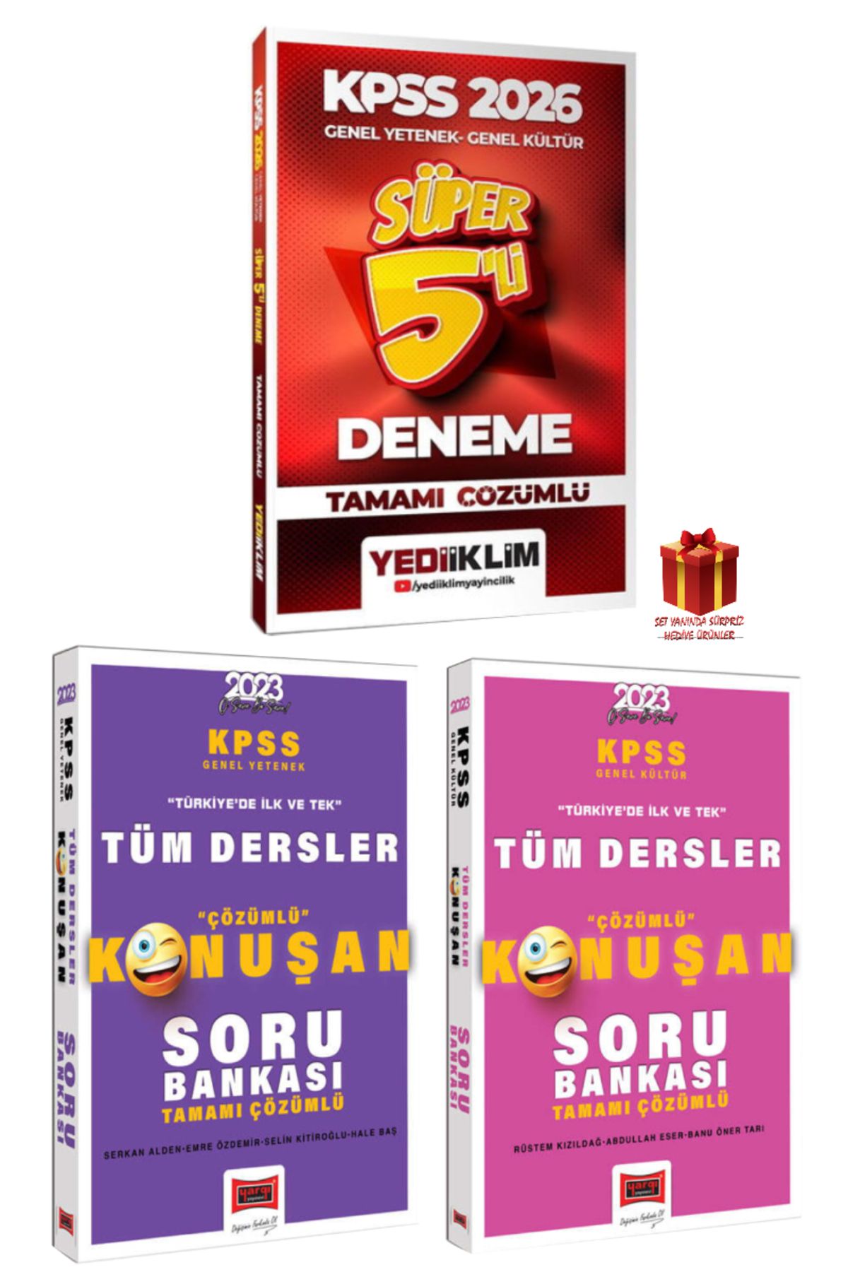 Yediiklim Yayınları 2026 Yediiklim KPSS Deneme+Yargı KPSS GY Soru Bankası+GK Soru Bankası+Hediye