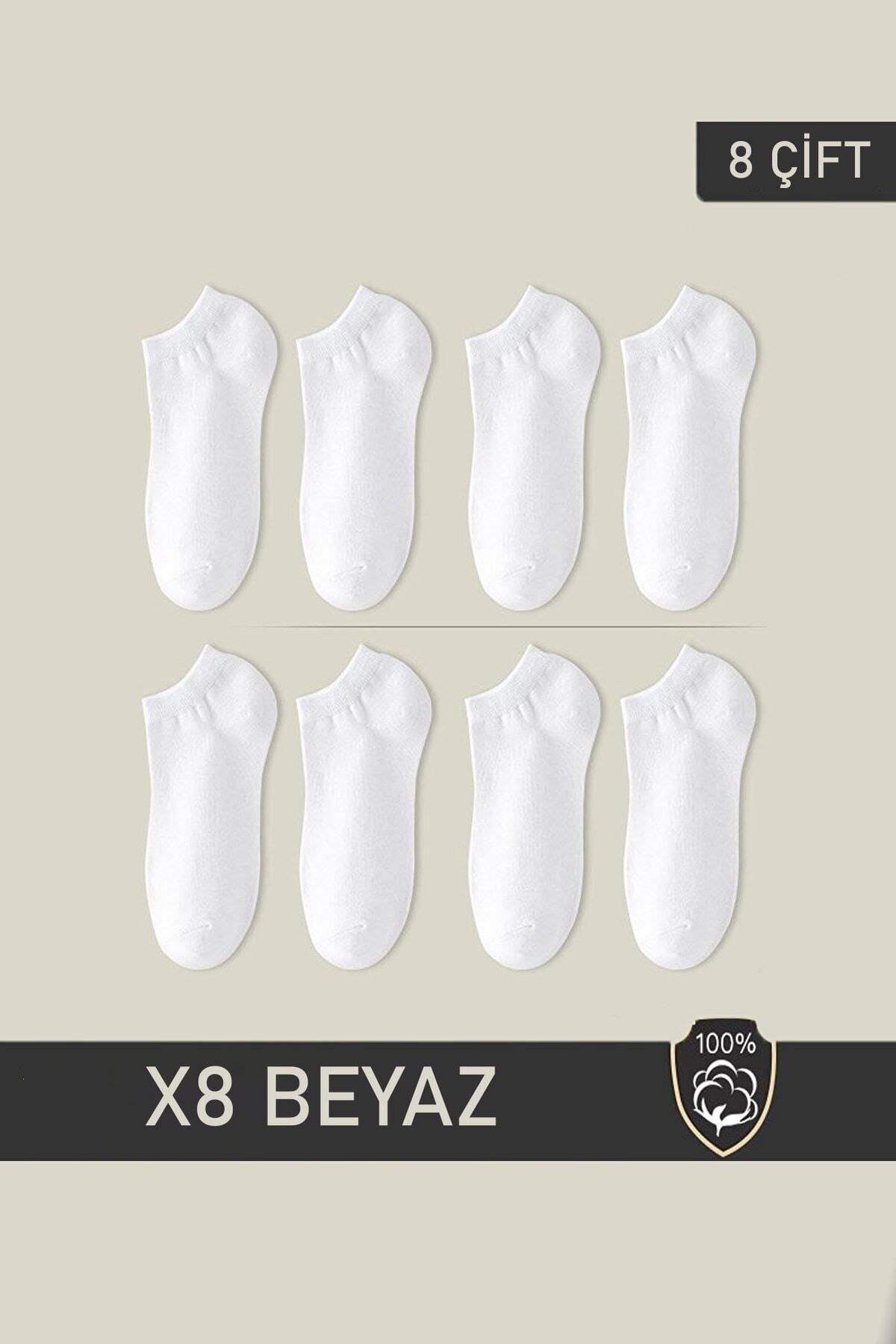 mrmubomen Patik Çorap 8 Çift Beyaz (8 ÇİFT)