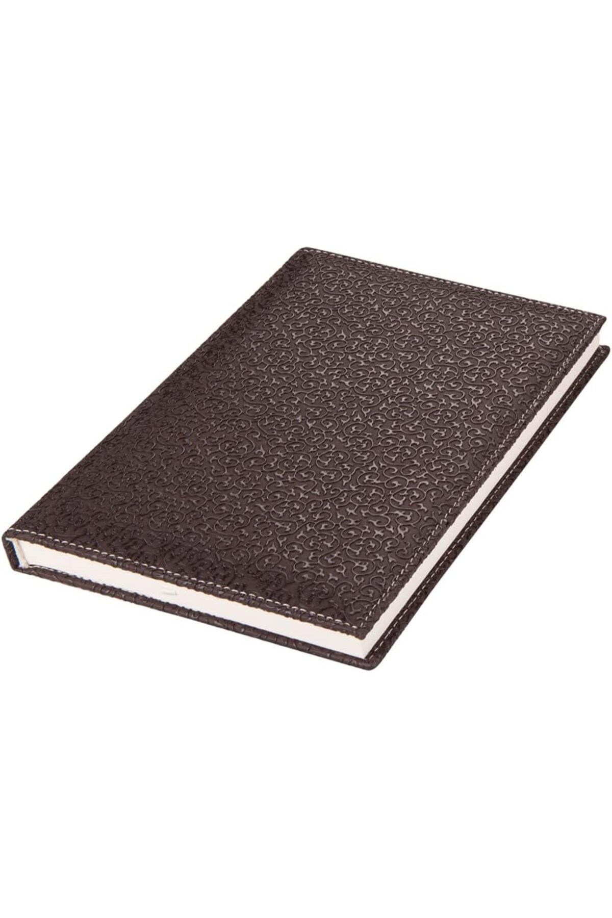 Mena Rise TuonShop 4811 Defter 14x20 Cm. Çizgili 160 Yapraklı Suni Deri Hilton Desen Kapaklı Kahveren