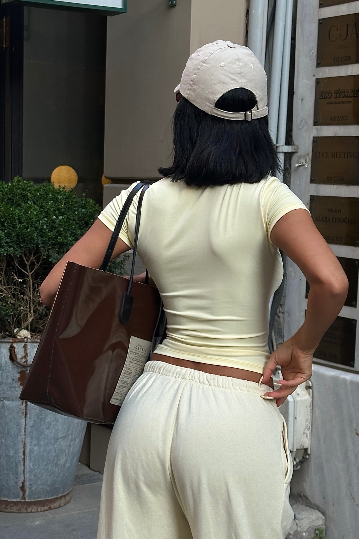 World Fashion Trends  Bisiklet Yaka Basic Kısa Kollu Esnek Body - Görsel 5