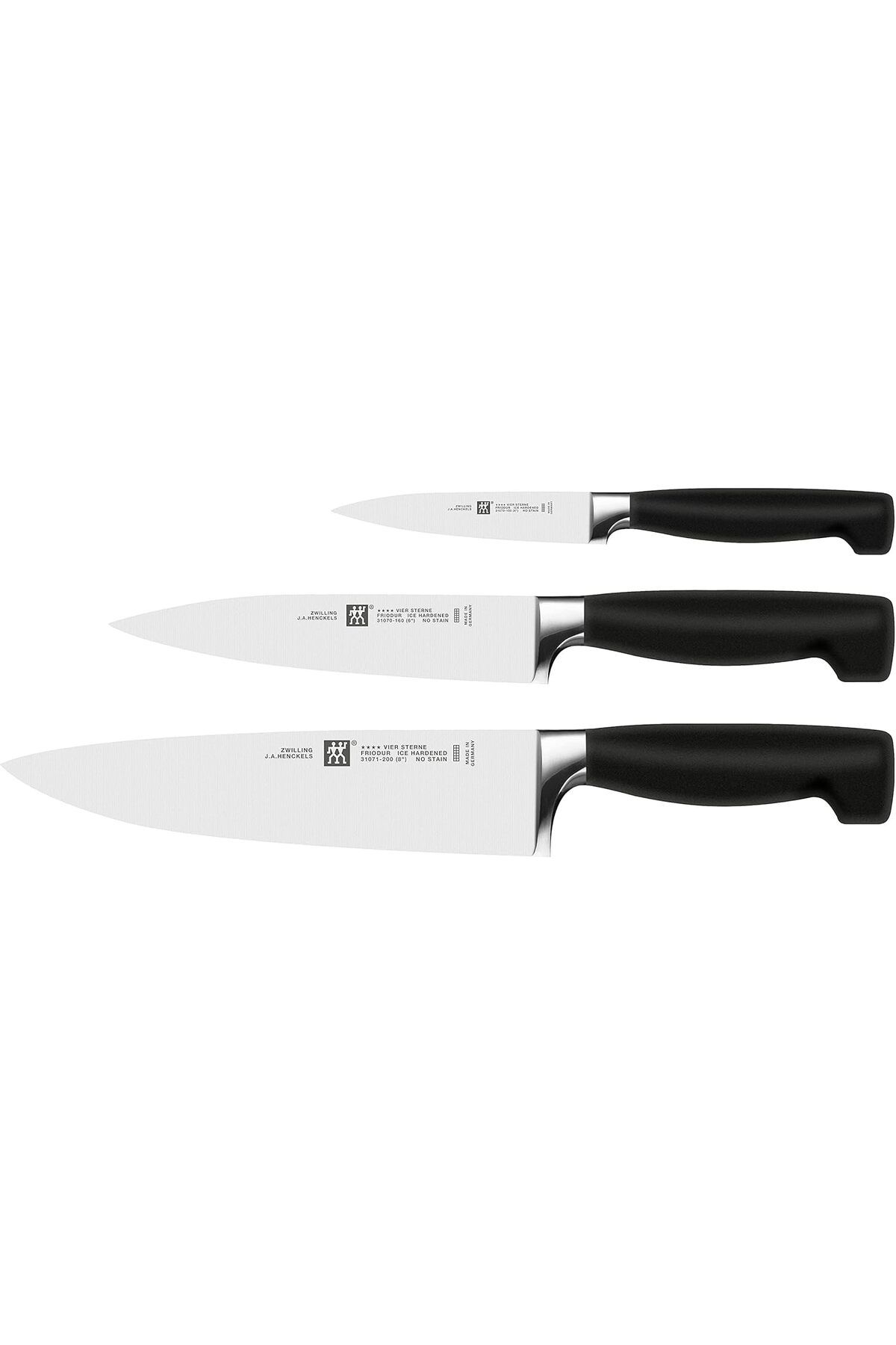 Mena Rise BlackShop 3 Parça Bıçak Seti, Paslanmaz Çelik, Siyah-Gri 1064272