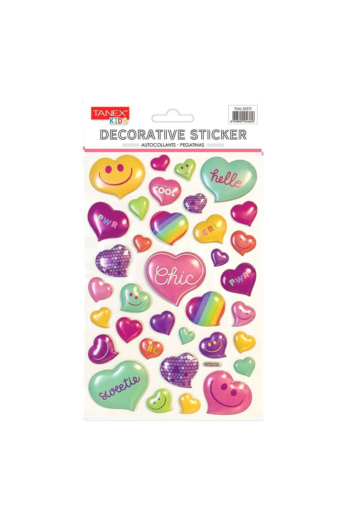 Tanex Kids Sticker Puffy Balon Serisi Kalpler (25371)