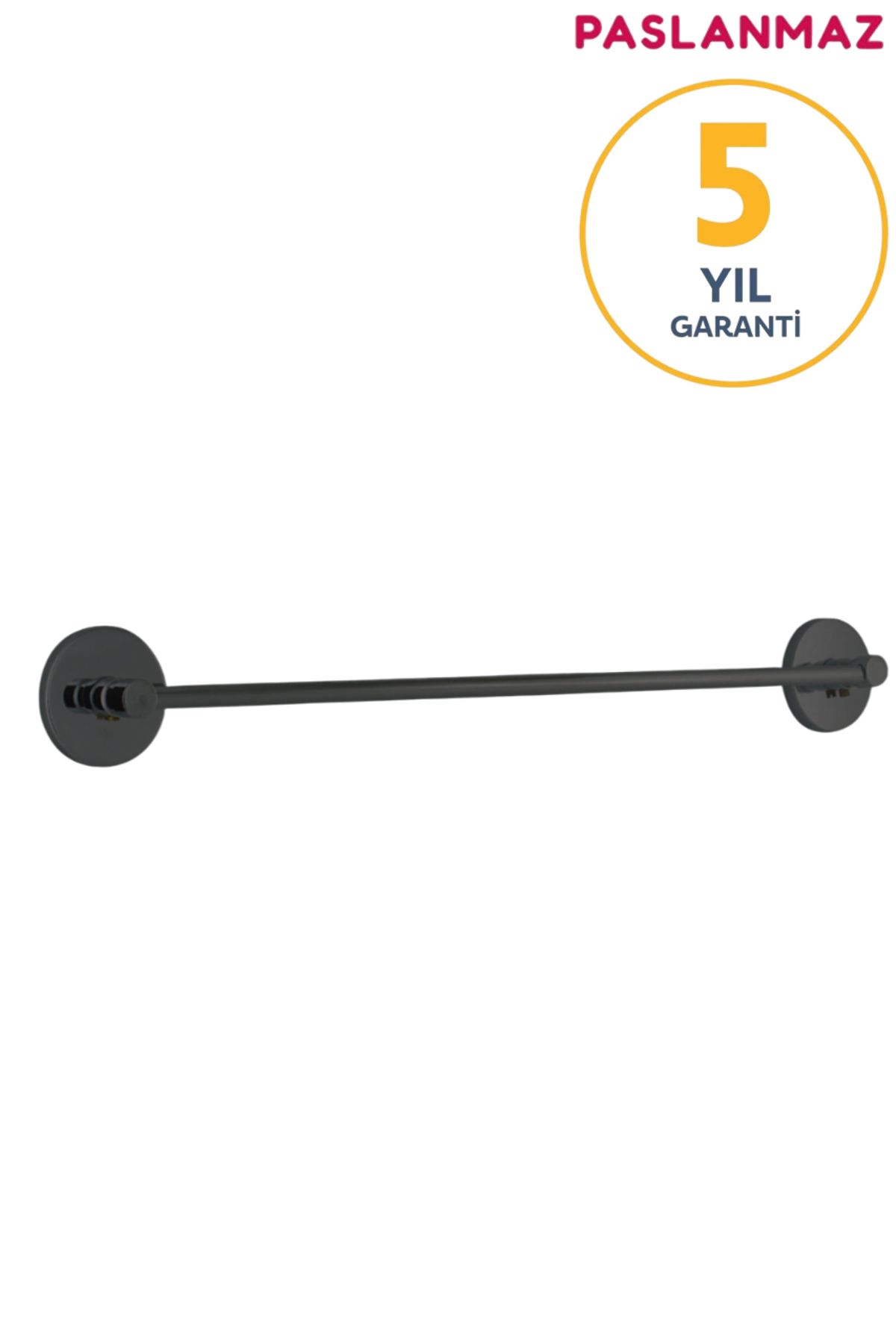 BanyomHome Paslanmaz Pirinç Mat Siyah Ege 45 cm Uzun Havluluk