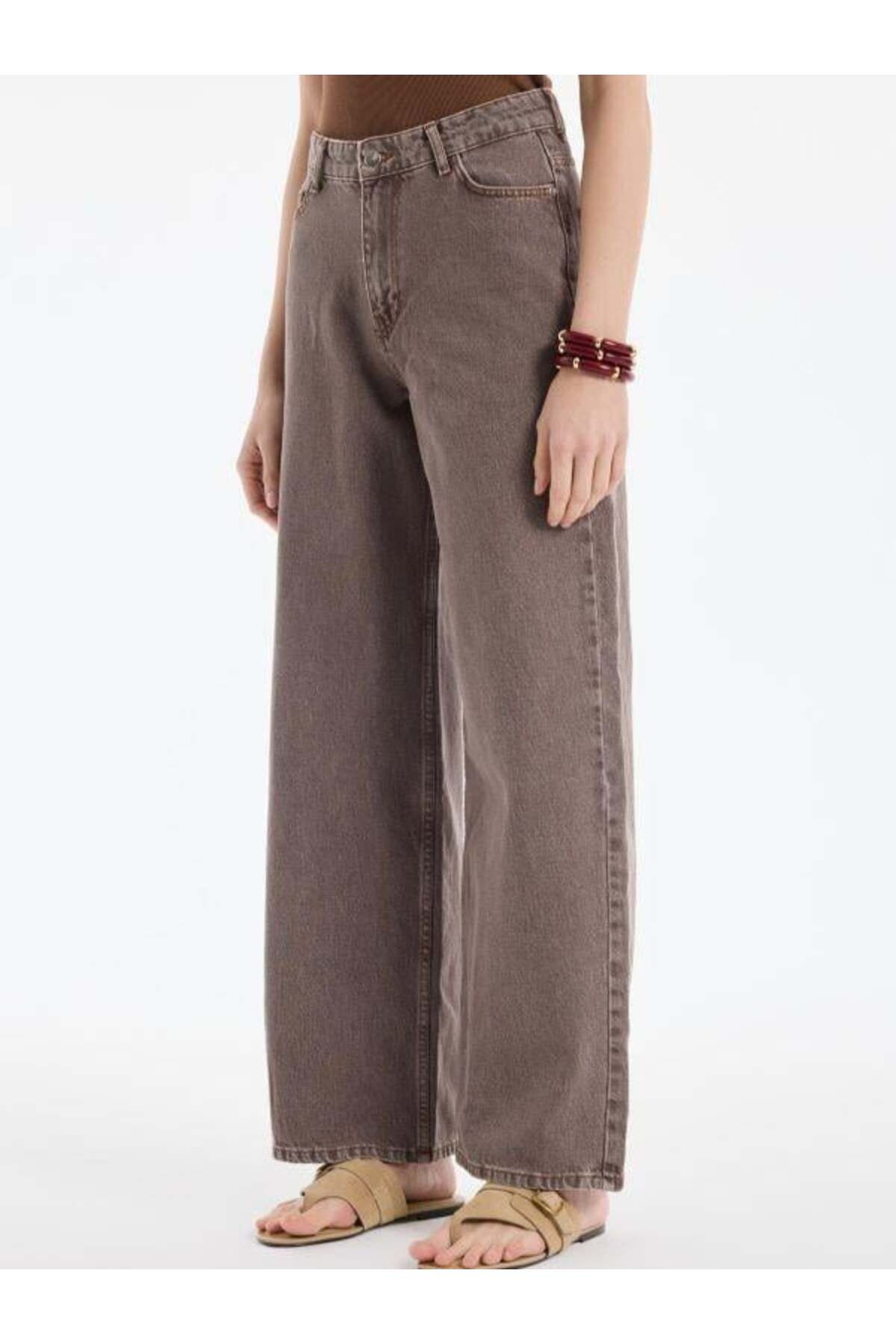 Quzu 00485 Bol Paça Pantolon Kahve