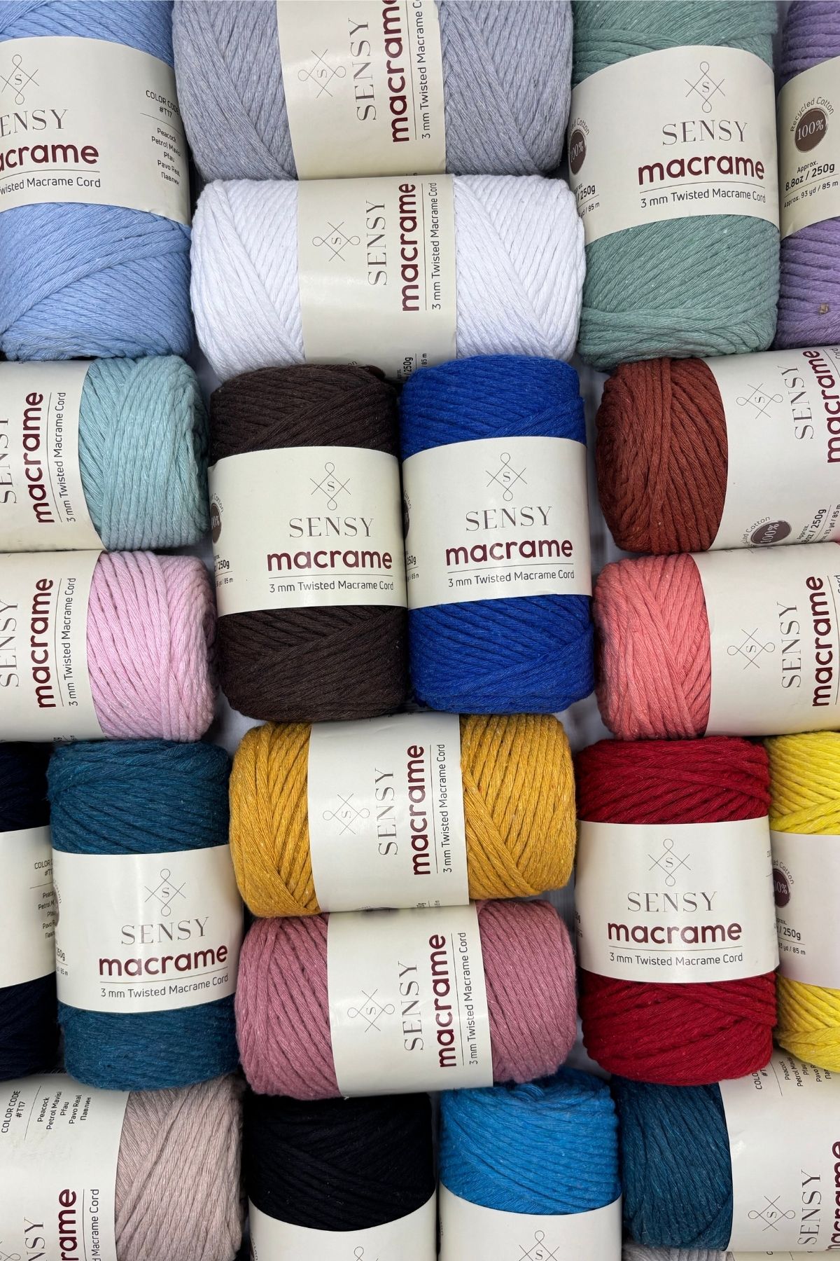 SENSY-Macrame Twine 3mm Macrame Cotton Twine Macrame Twine Island Tea 6