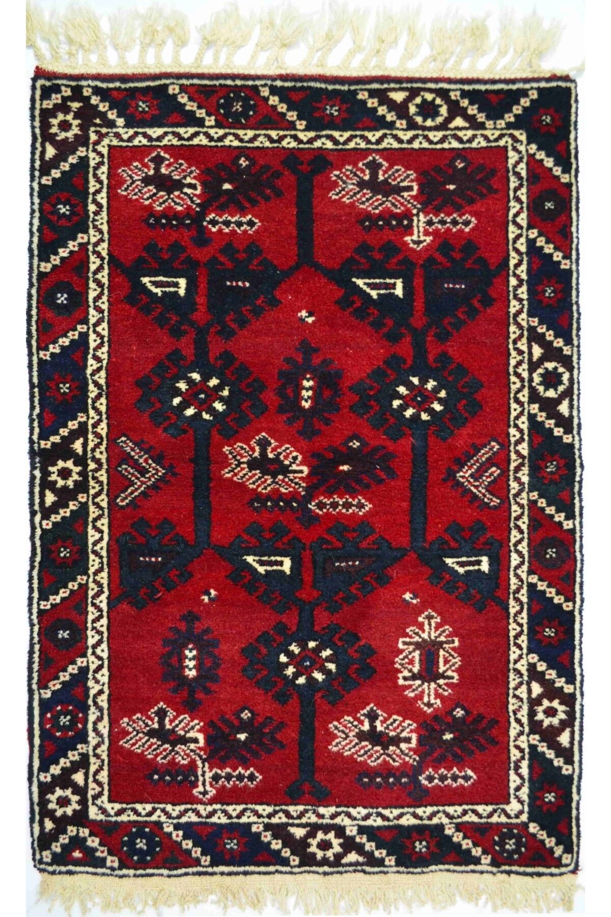 Handmade El Dokuma Kırmızı Renk Döşemealtı Halısı 83x122 cm (1.01 m²)