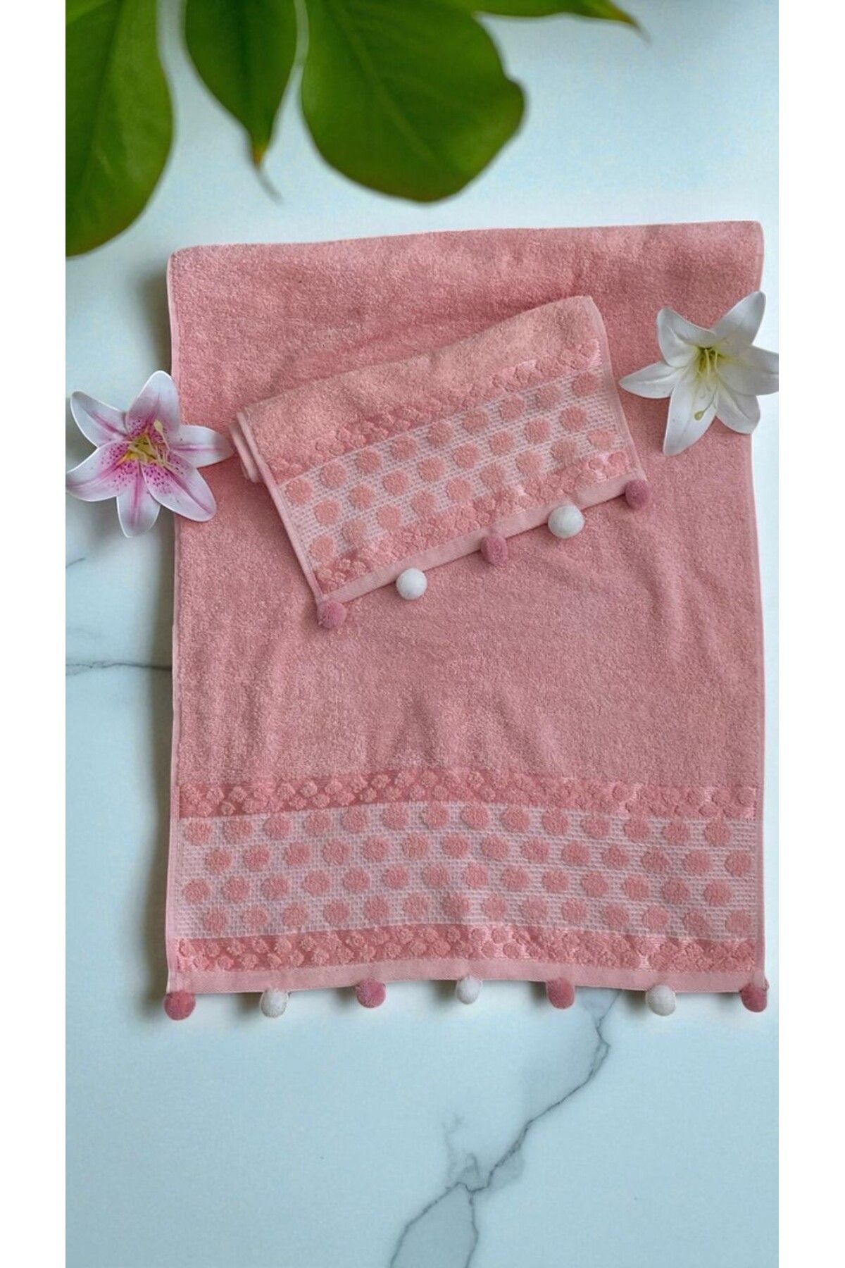 MİLAYS LİFE HOME COLLECTİON ANALI KIZLI POMPONLU 2 Lİ HAVLU SET
