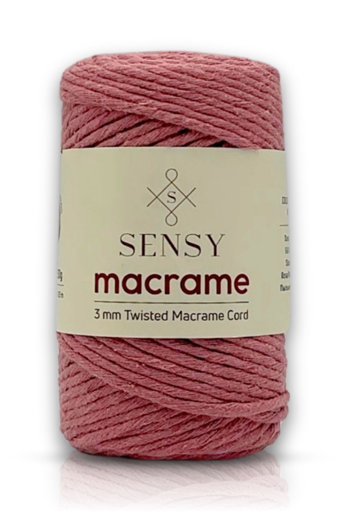 SENSY-Macrame Twine 3mm Macrame Cotton Twine Macrame Twine Dusty Rose 1
