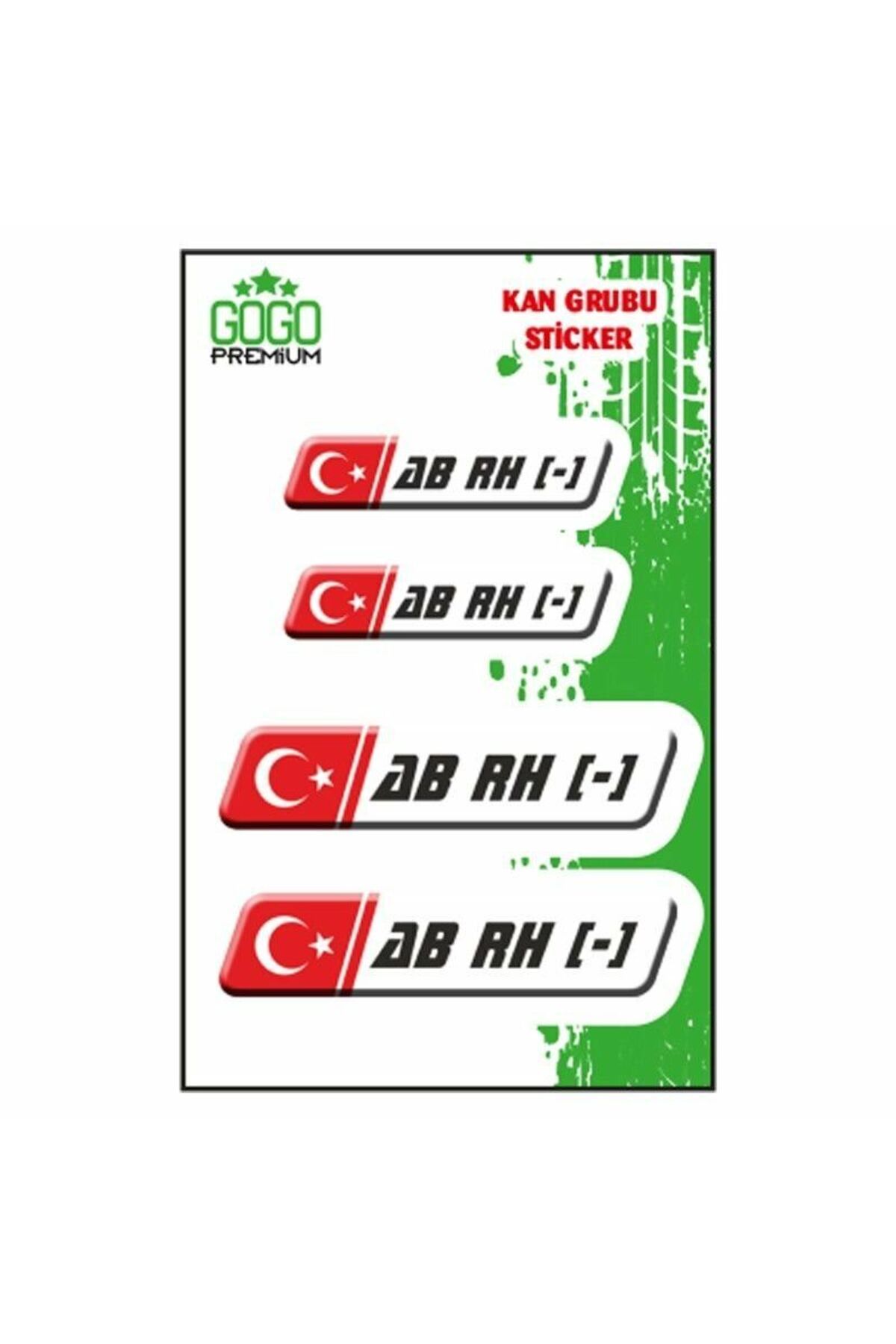 GOGOPREMİUM KAN GRUBU II AB Rh(-) BEYAZ DÖRTLÜ DAMLA ETİKET