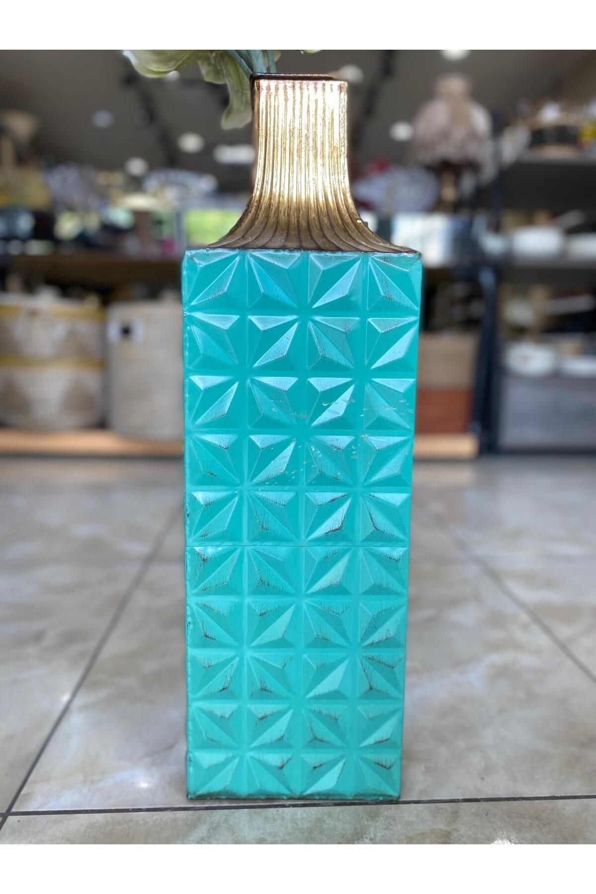 Mondecor Metal Yeşil Vazo 60*18 cm