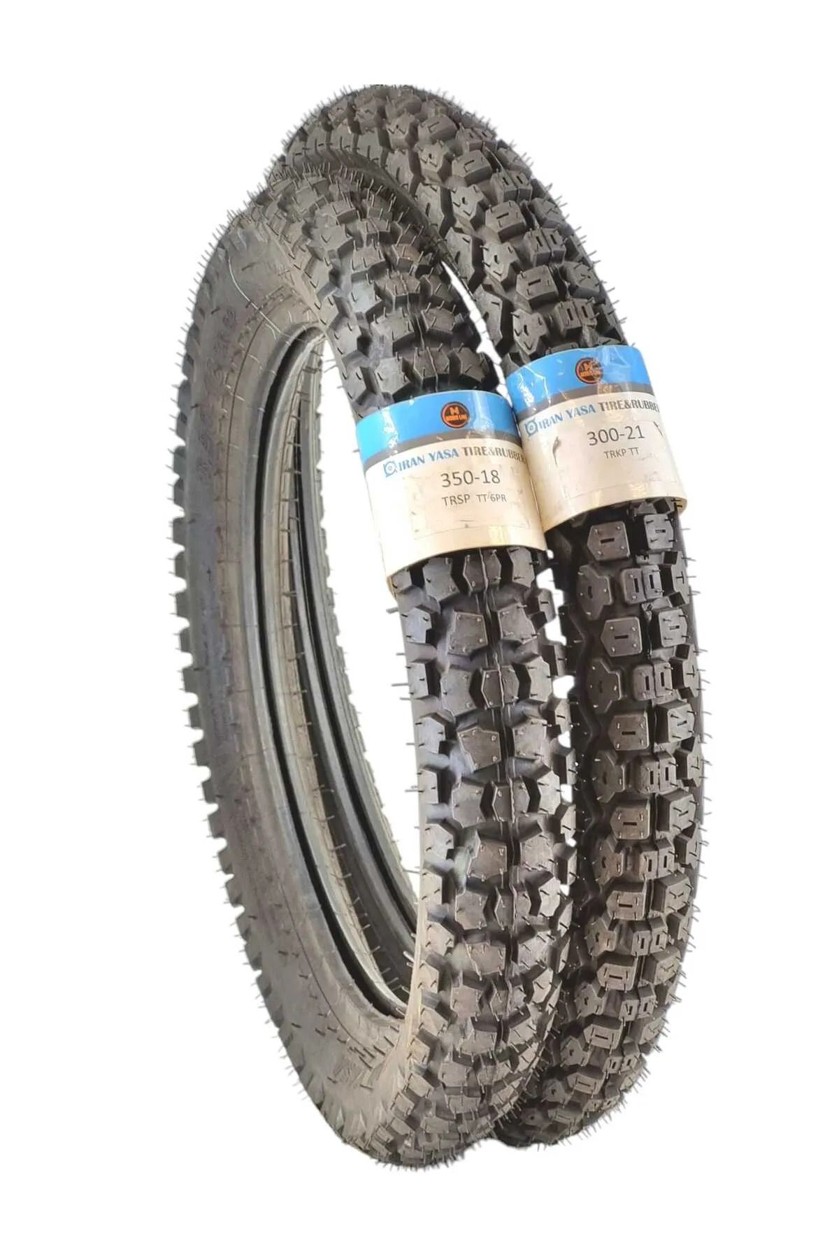 IRAN YASA TIRE&RUBBER Kawasaki KLX 350-18 TT ve 300-21 TT Tubetype Cross Lastik Set