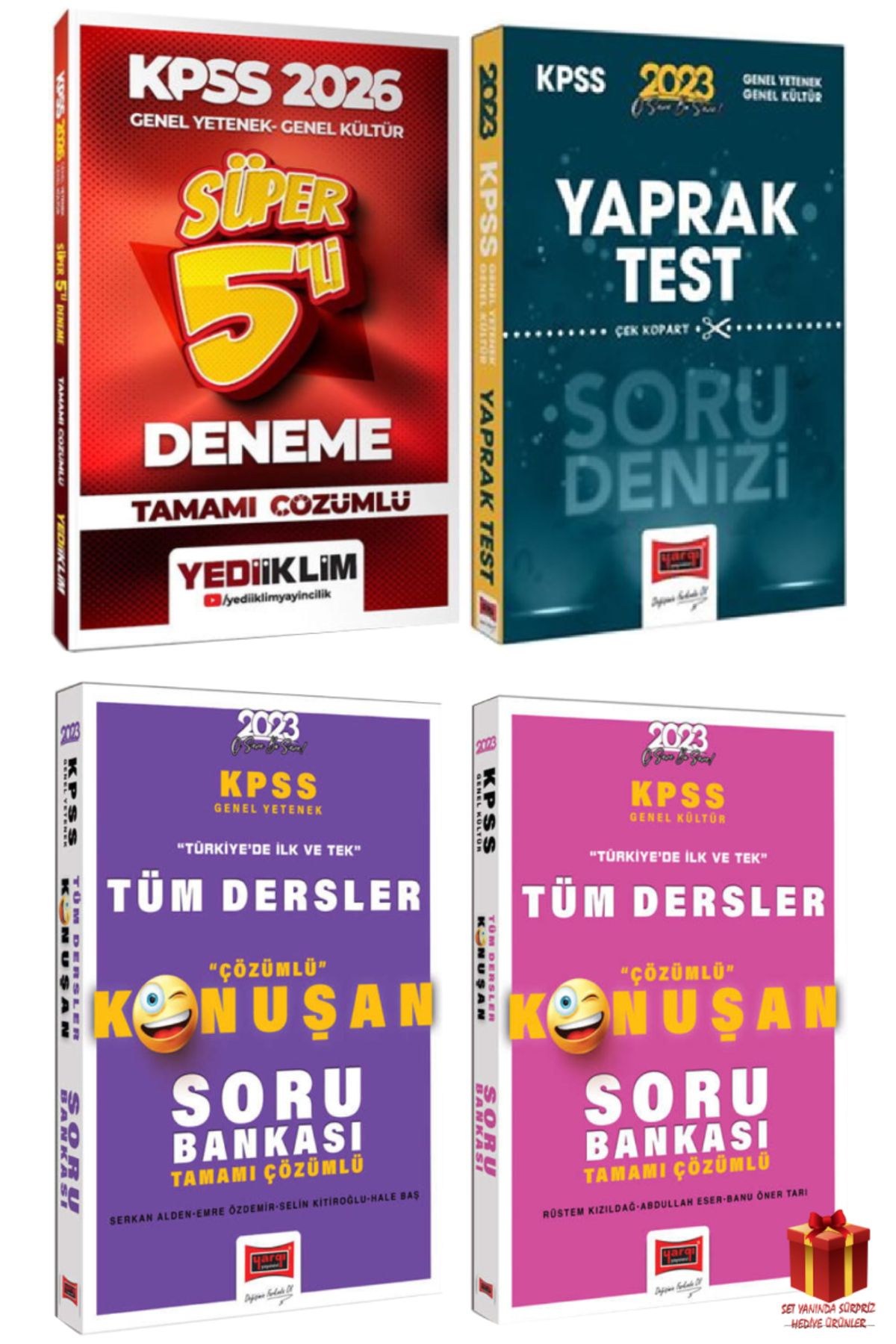 Yediiklim Yayınları 2026 Yediiklim KPSS Deneme+Yargı Yaprak Test+ KPSS GY Soru Bankası+GK Soru Bankası+Hediye