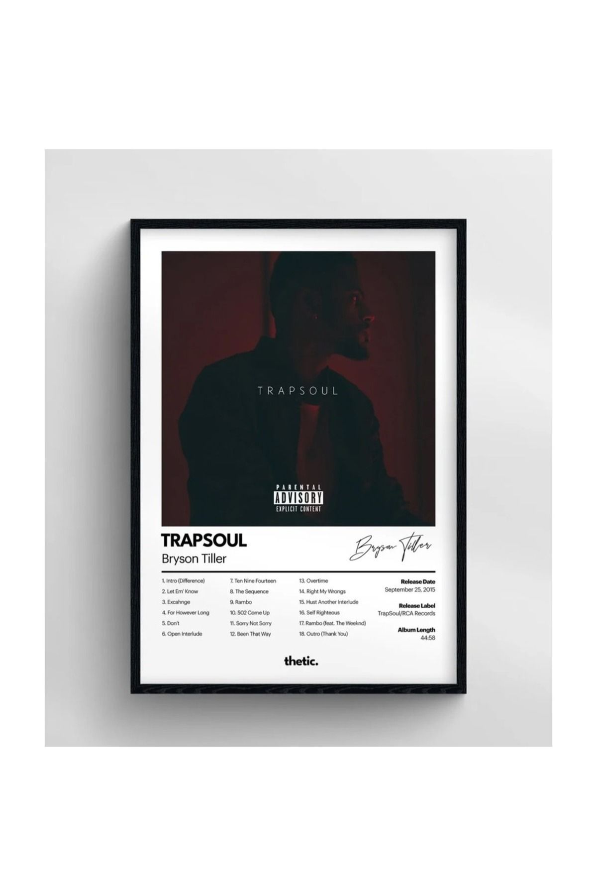 Thetic Bryson Tiller - TRAPSOUL Albüm Koleksiyonu