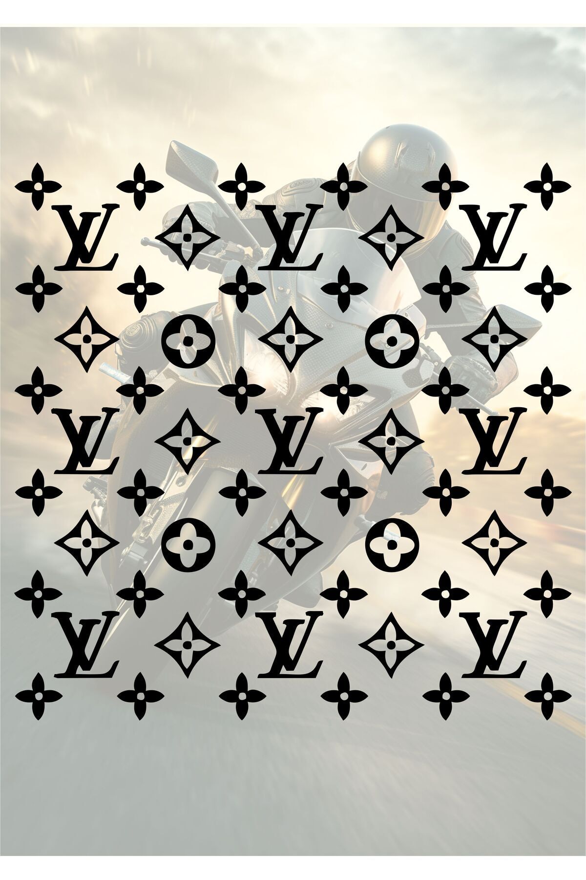 MS Major Selection LV Desen Sticker 25x25 Cm - Araç -Motor - Laptop - Kask Etiket