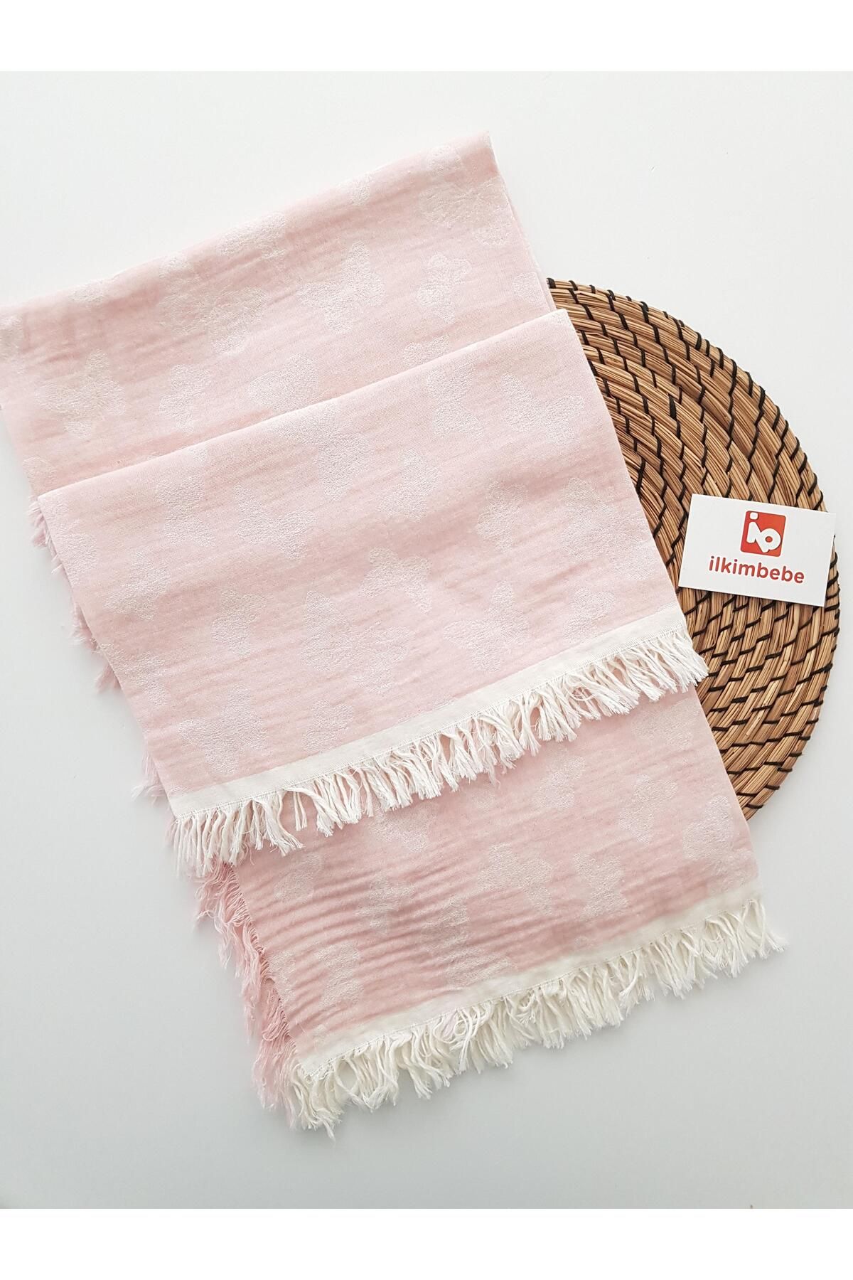 ilkimbebe Kelebekli Püsküllü Müslin Bebek Battaniyesi 120x120