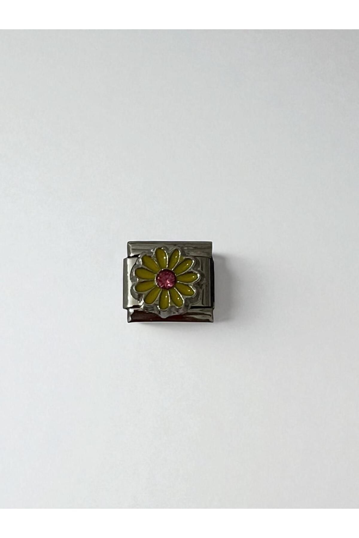 CandlePie Papatya Desenli Çelik Charm