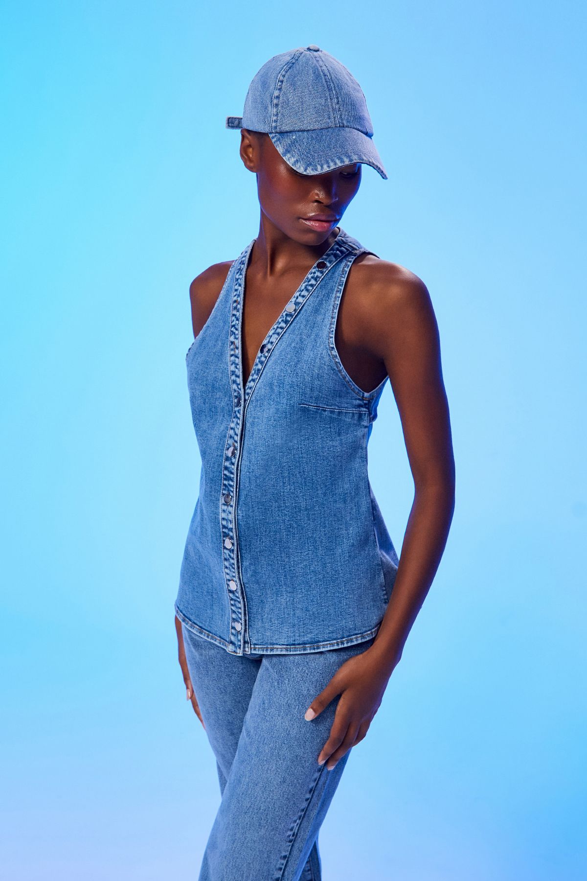 Berr-ın Denim Yelek Mavi