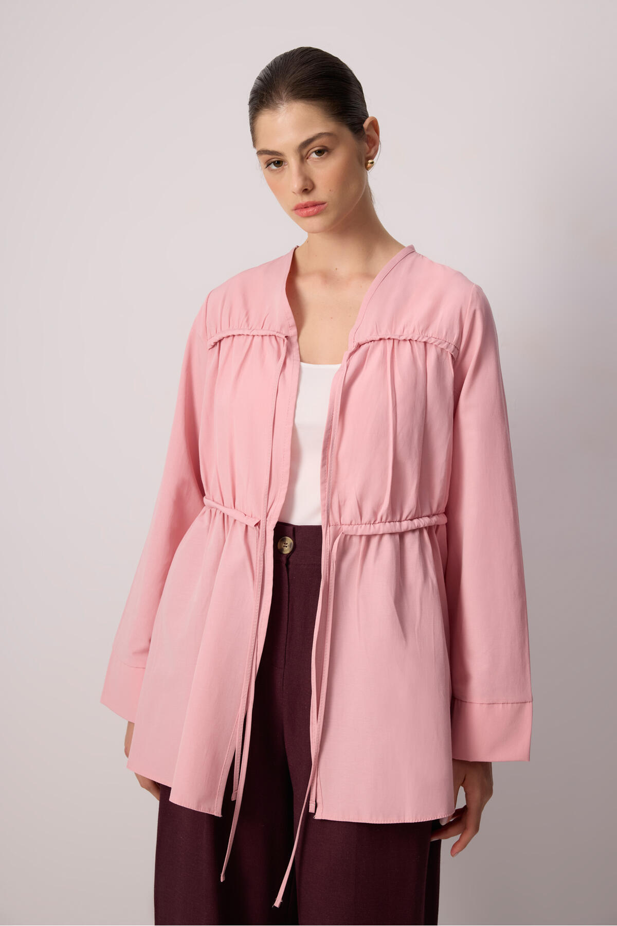 Touché Privé-Poplin Kimono with Tie Front 3