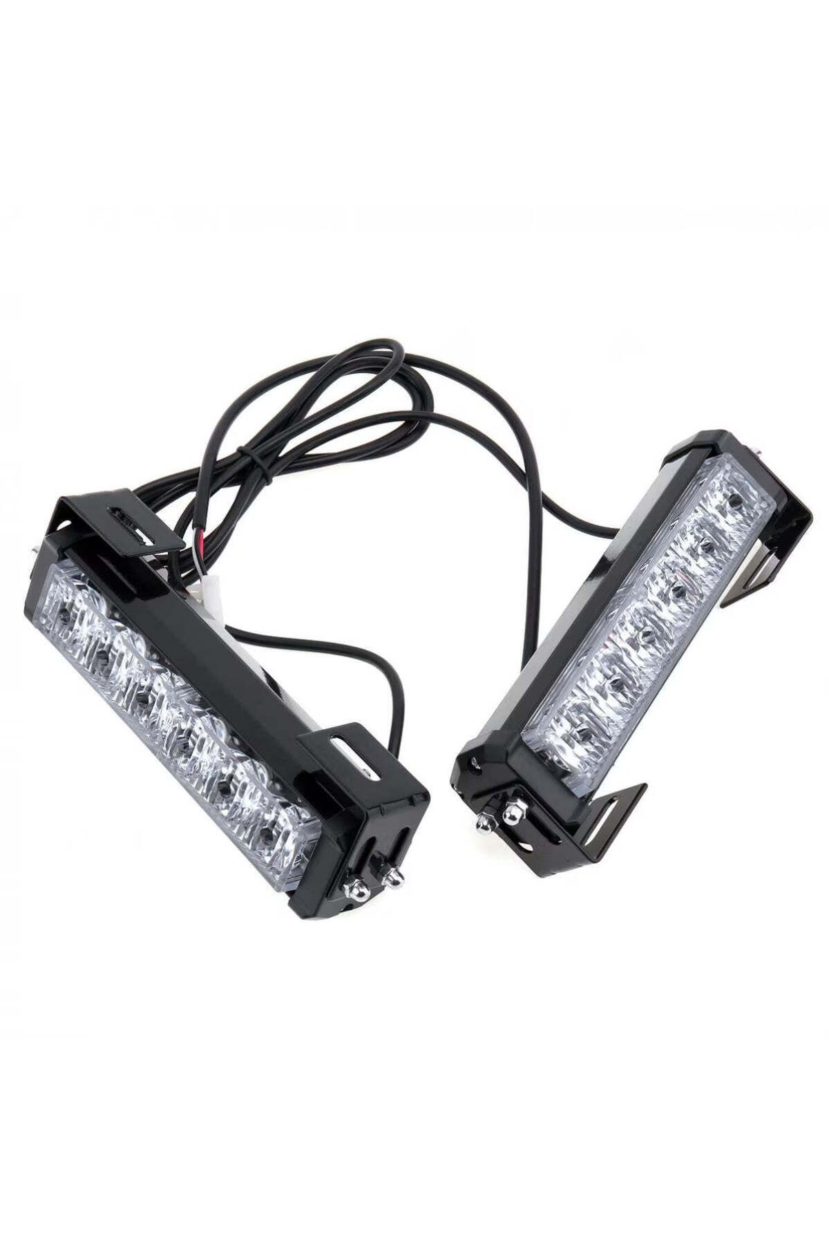 divendi-ro-Set of 2 yellow LED warning lights, 9-function strobe, 36W, for grid or ceiling 4