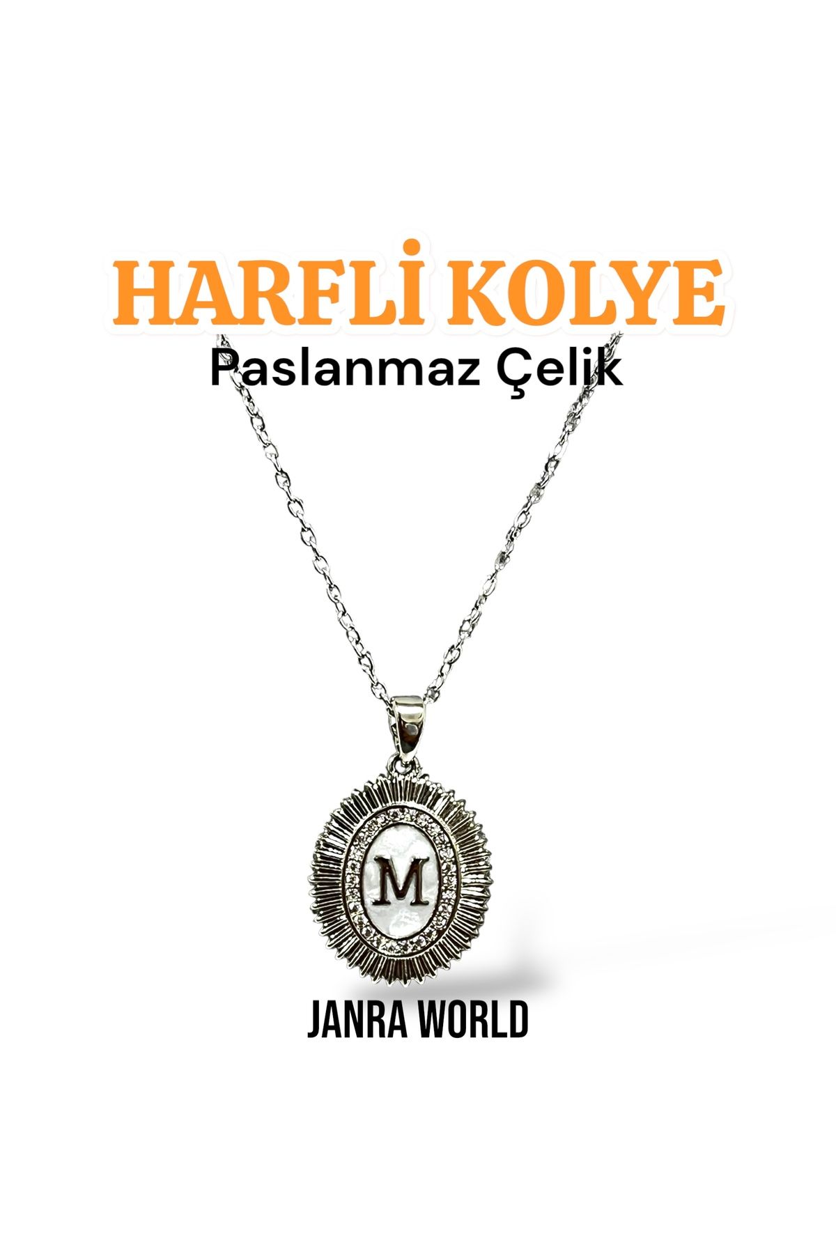 JANRA WORLD Harfli Model Çelik Kolye – Paslanmaz Çelik – Kadın Gold & Silver Renk Seçenekli HARFLİ KOLYE