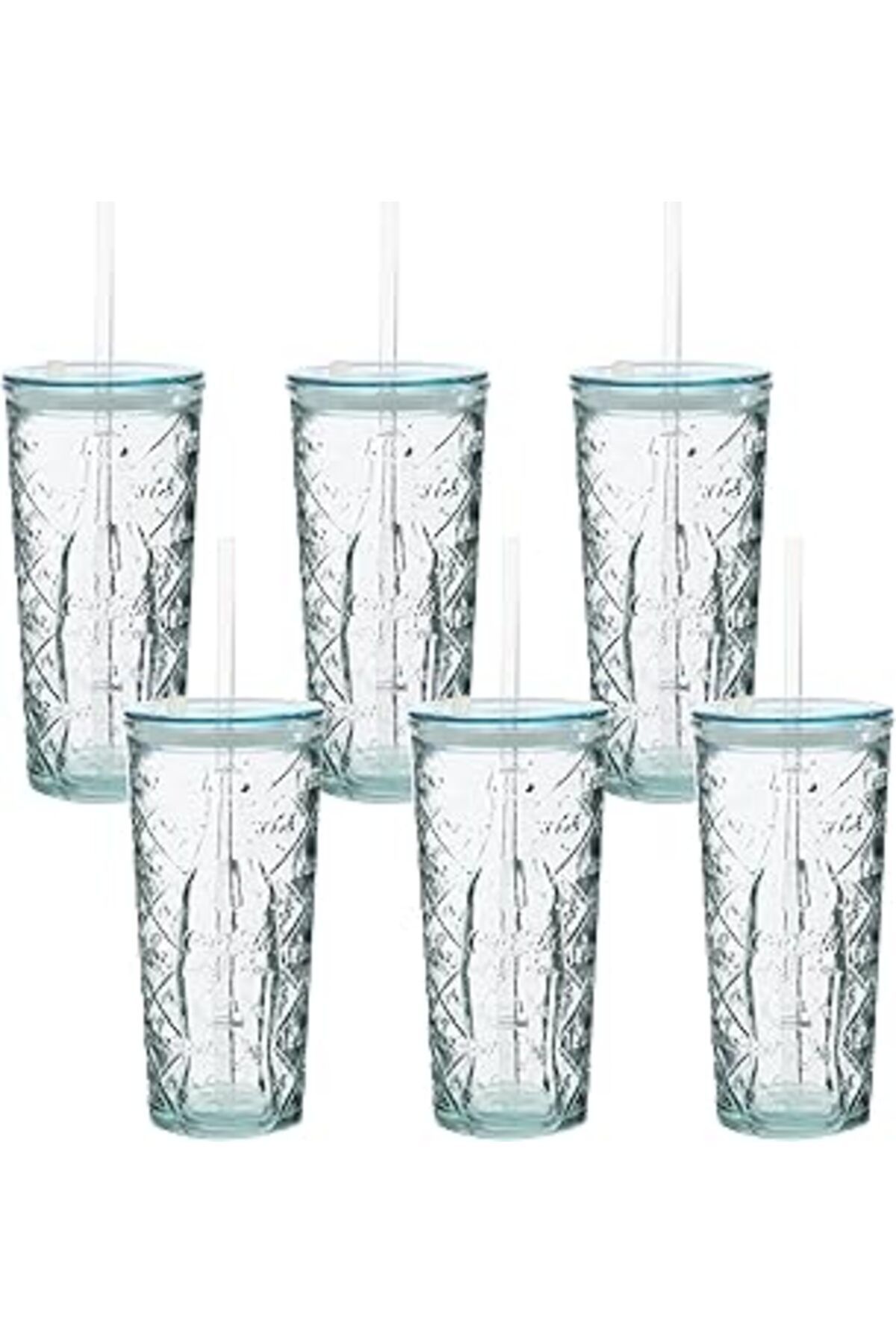 Mu Art Ahşap Concept Recycle No:5 Pipetli Bardak 6'Lı 500Cc