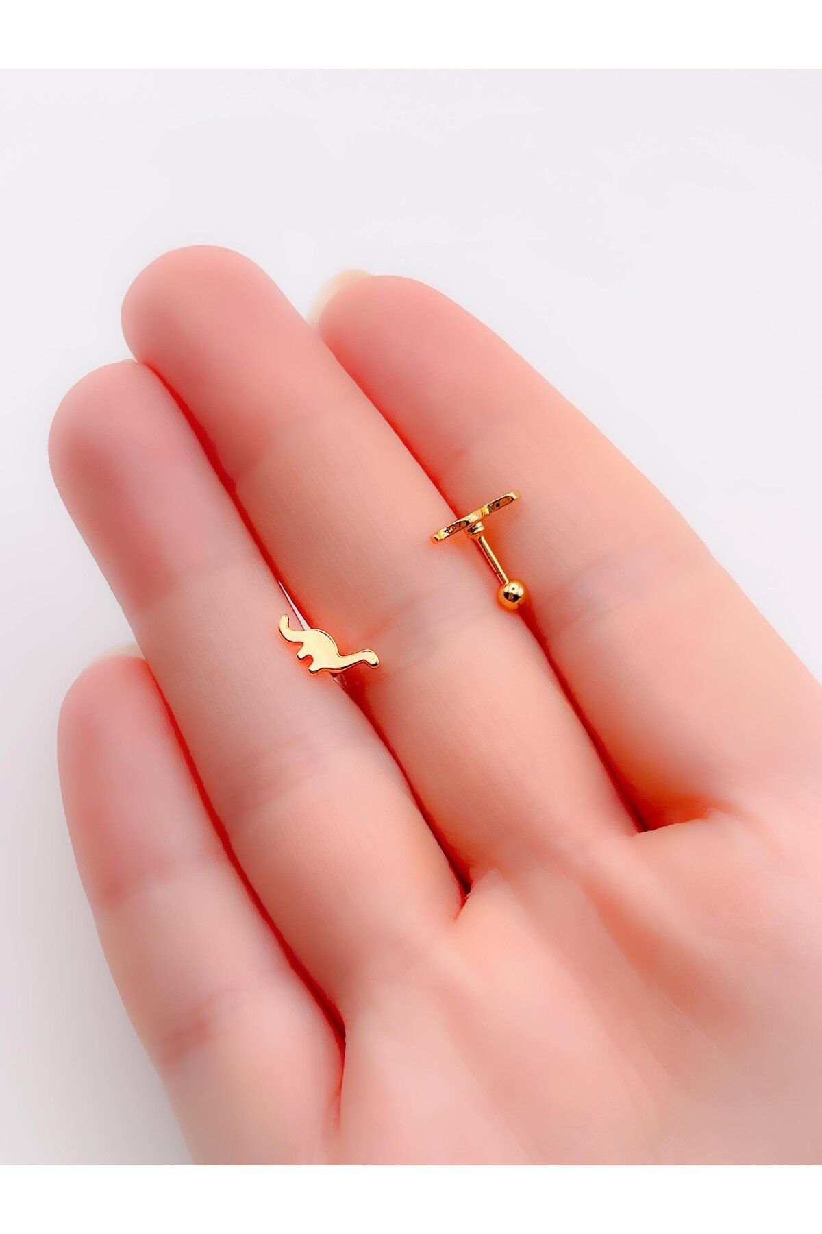 Trinos Cerrrahi Çelik Piercing ( Pirsing ) Dinozor Figürlü Tragus Helix Piercing (1adet)