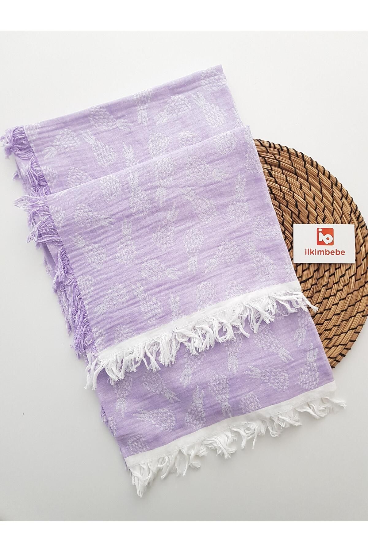 ilkimbebe Ananaslı Püsküllü Müslin Bebek Battaniyesi 120x120