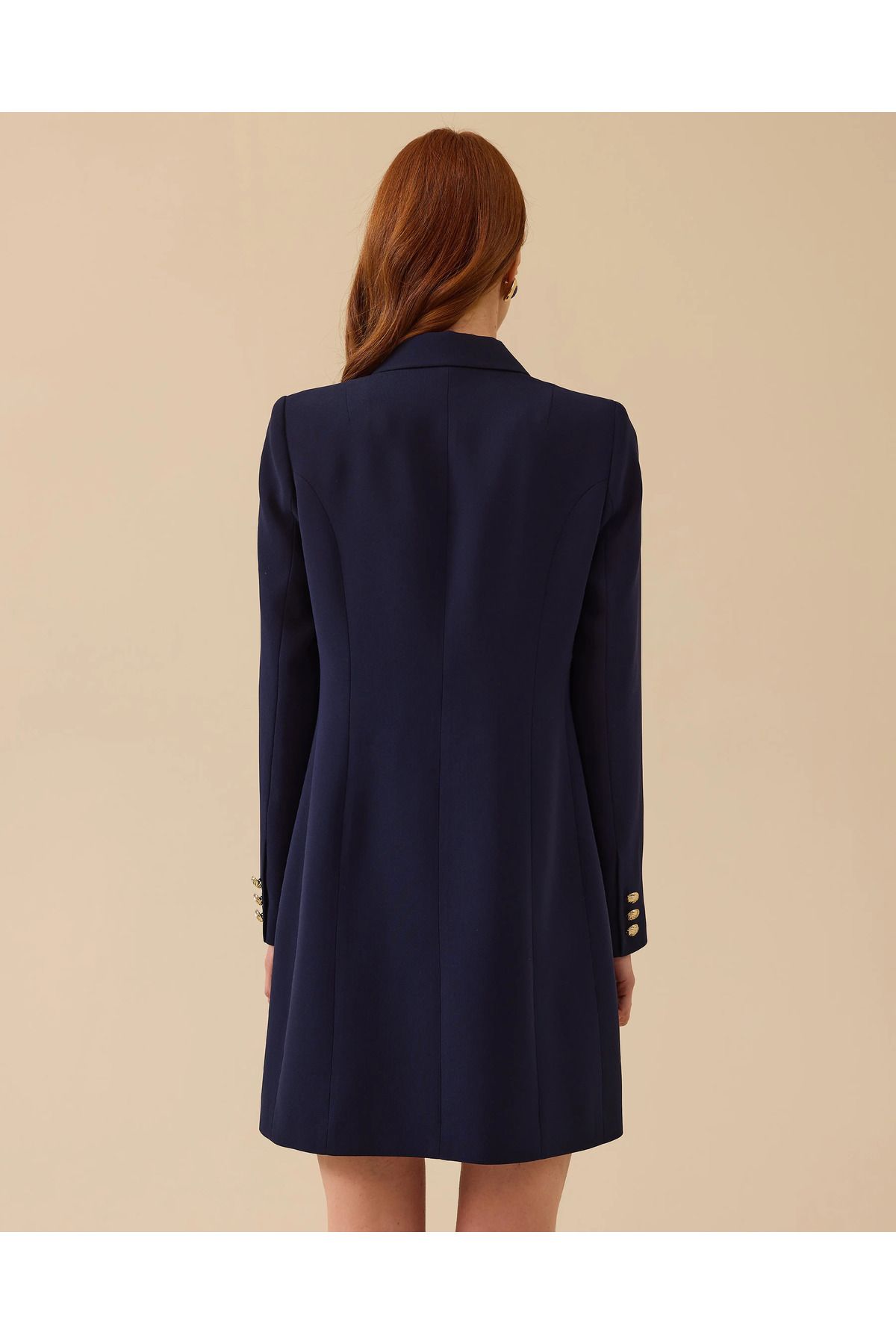 SEÇİL-Single Button Long Jacket with Pile Detail 4