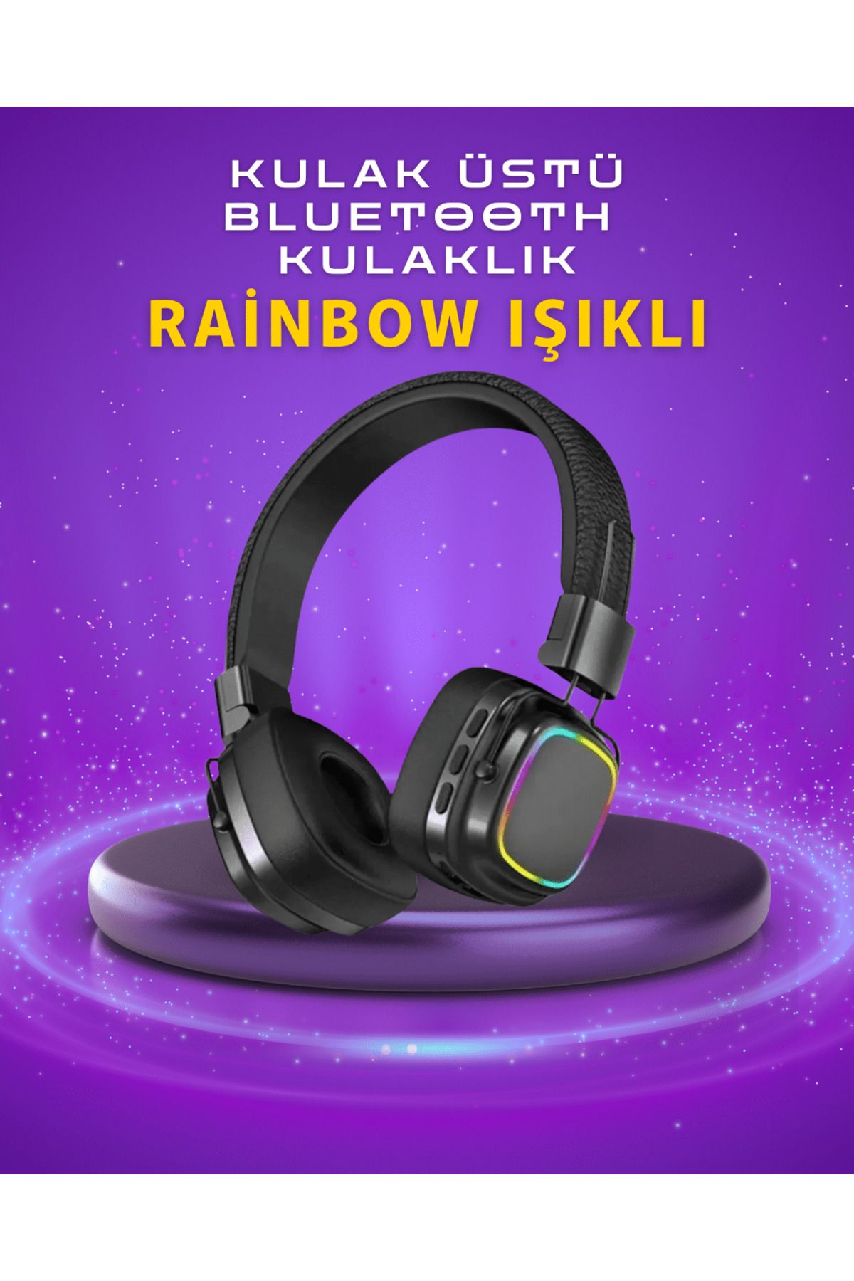 teknodayım Renkli Işık Efektli Bluetooth 5.3 Müzik Kulaklığı
