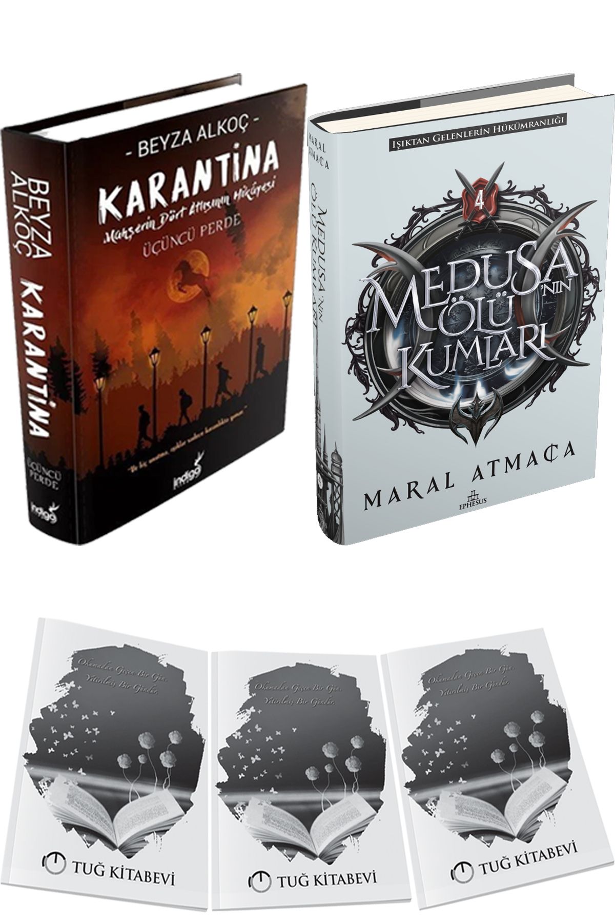İndigo Kitap Karantina 3 Ciltli ve Medusanın Ölü Kumları 4 Ciltli + Hediyeli