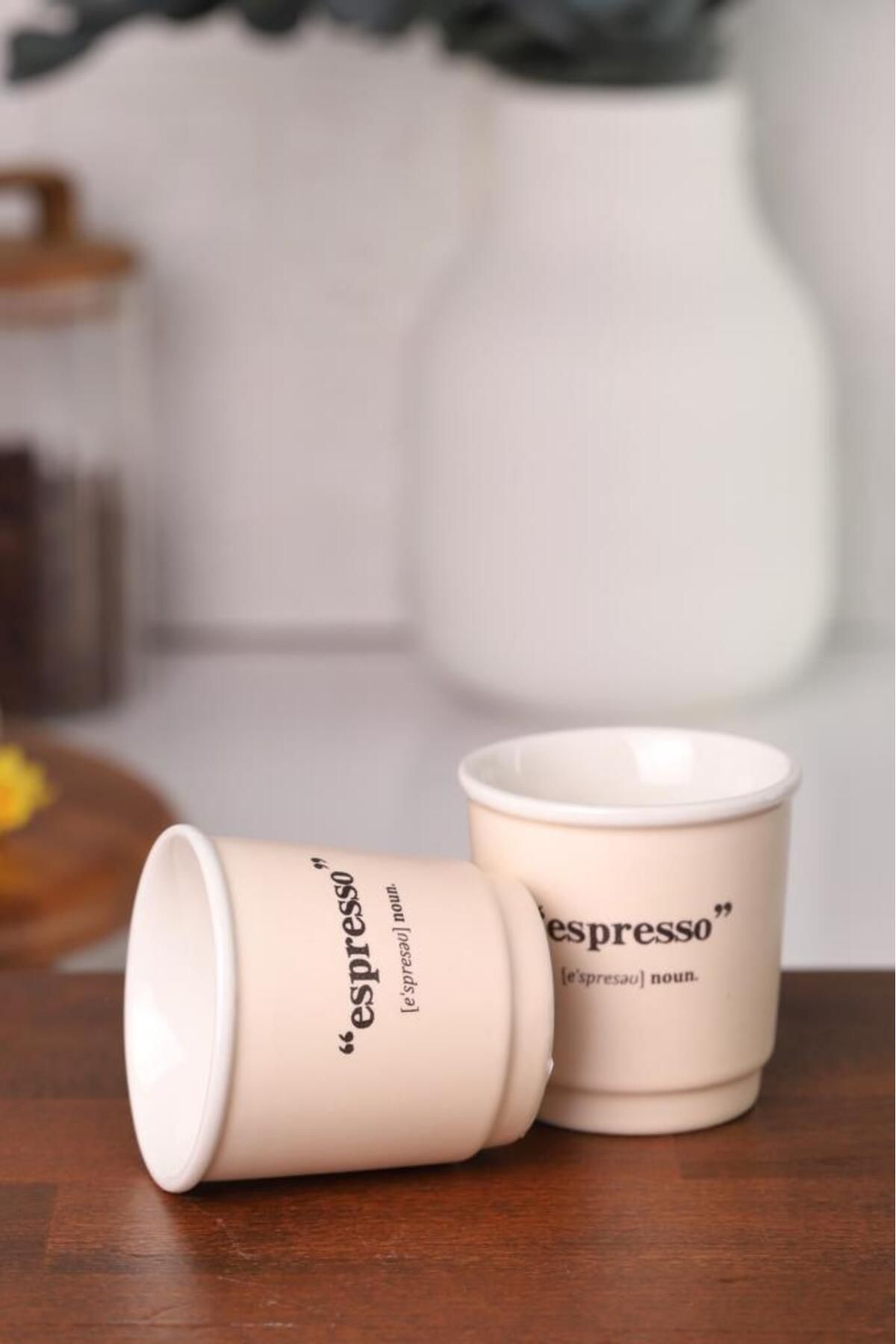 Atbyhome Acar Blush Espresso Fincanı Krem 90ml 2'li