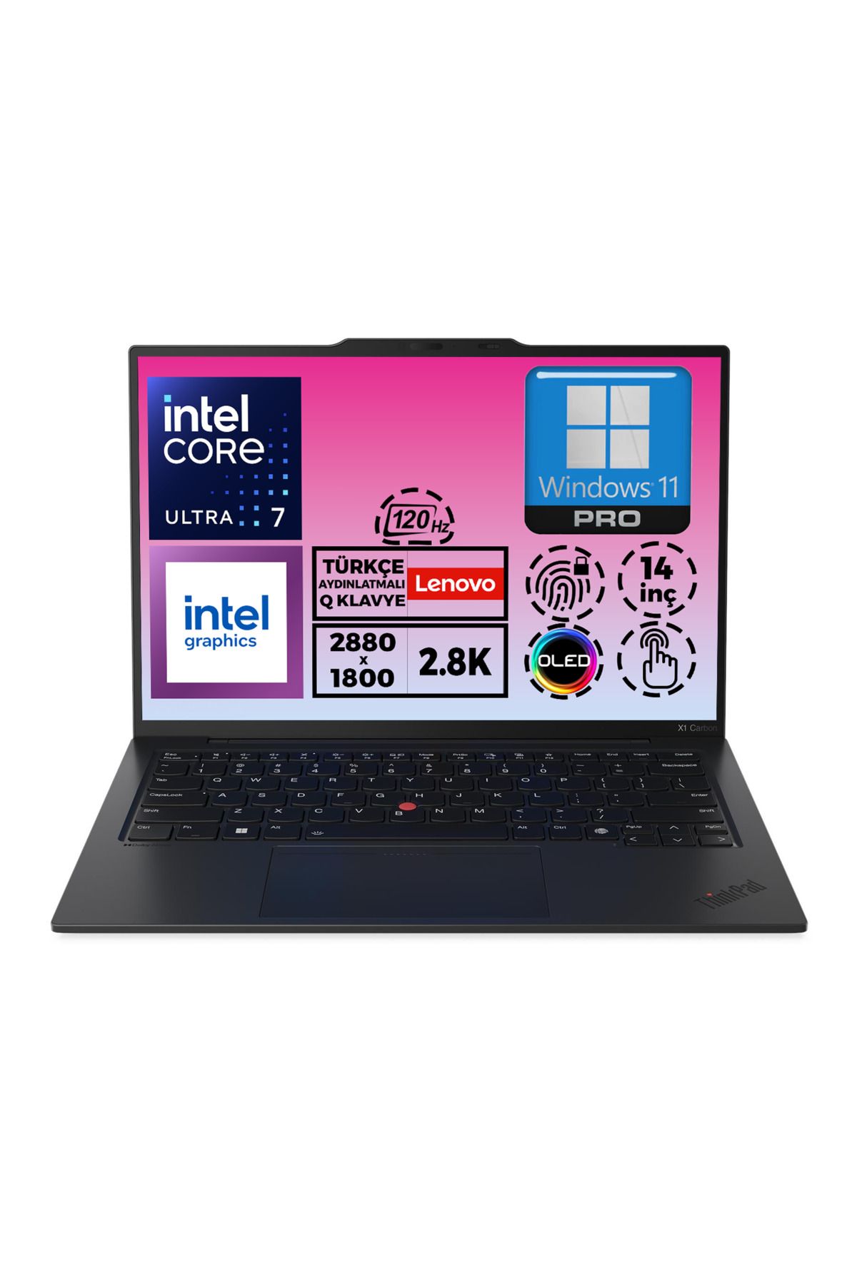 LENOVO ThinkPad X1 Carbon G12 U7 155U 32GB 4TB SSD 14'' 2.8K W11P Dokunmatik Notebook 21KC006BTX 002