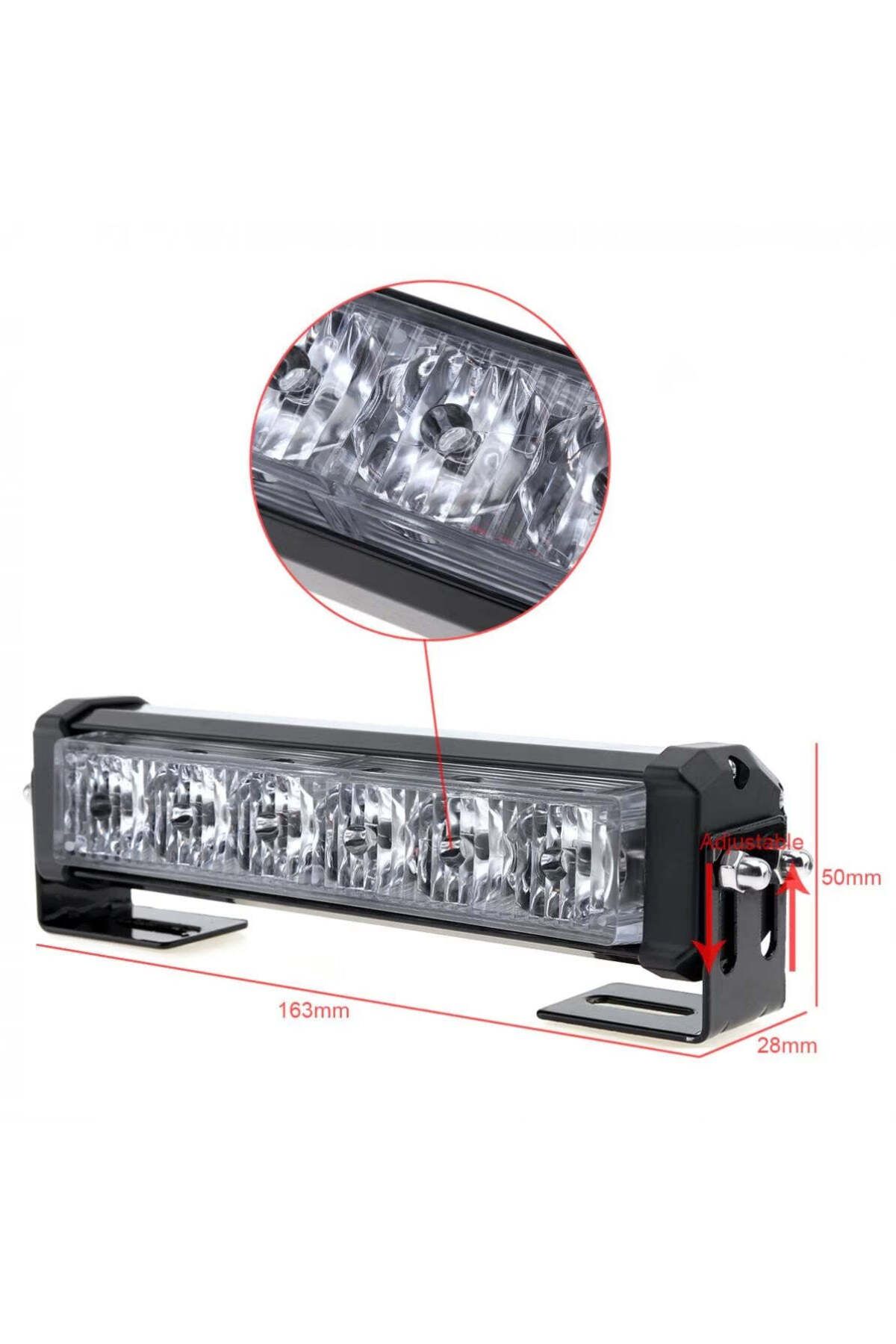 divendi-ro-Set of 2 yellow LED warning lights, 9-function strobe, 36W, for grid or ceiling 7
