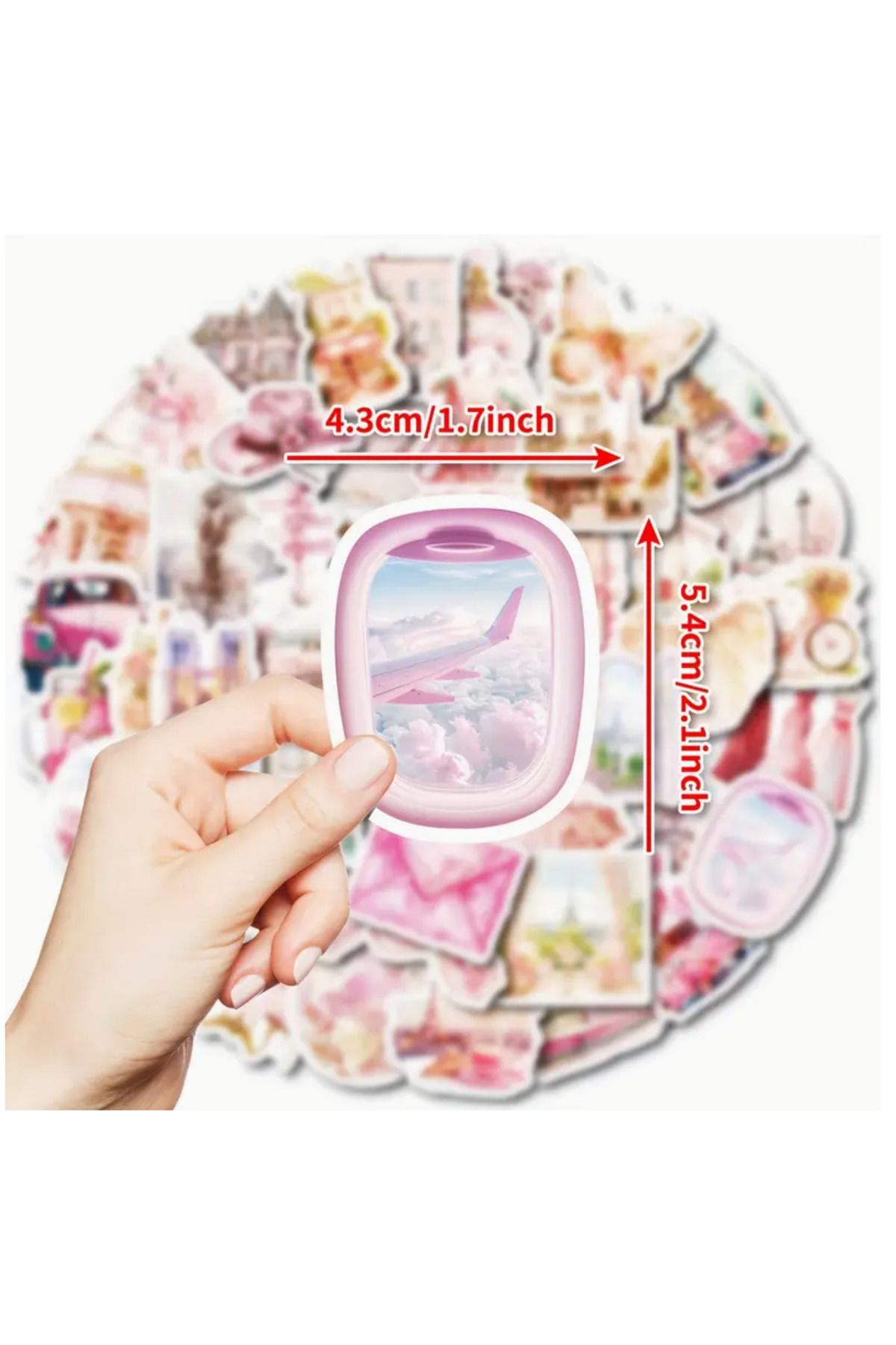 ŞAN ART DESİGN 50 ADET PEMBE PARİS TEMALI STİCKER SETİ