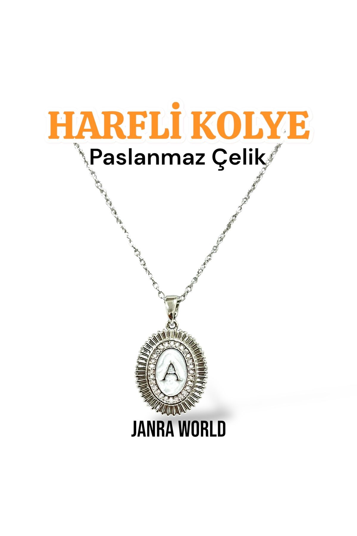 JANRA WORLD Harfli Model Çelik Kolye – Paslanmaz Çelik – Kadın Gold & Silver Renk Seçenekli HARFLİ KOLYE