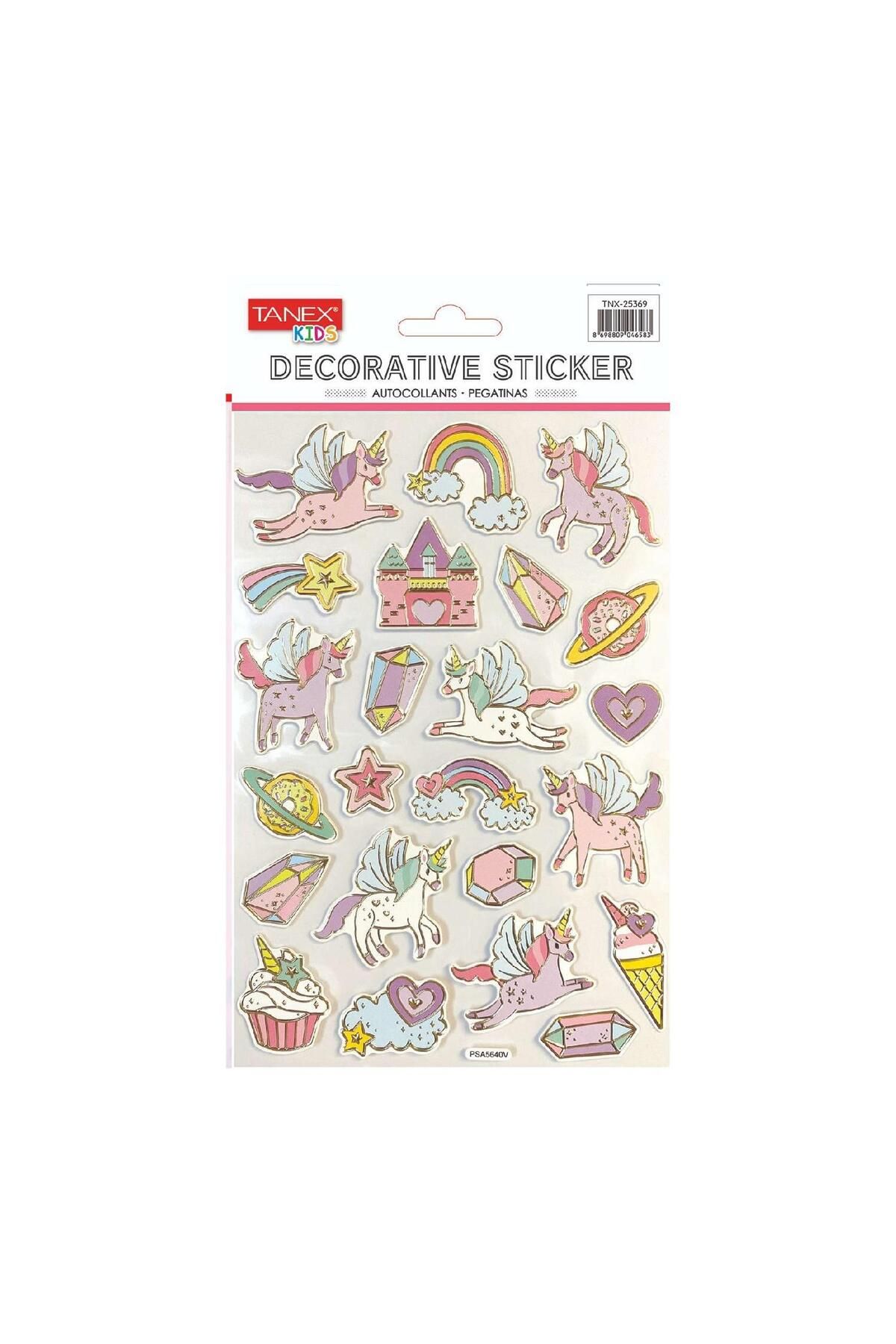 Tanex Kids Sticker Puffy Yaldızlı Unicorn Serisi 23 Parça (25369)